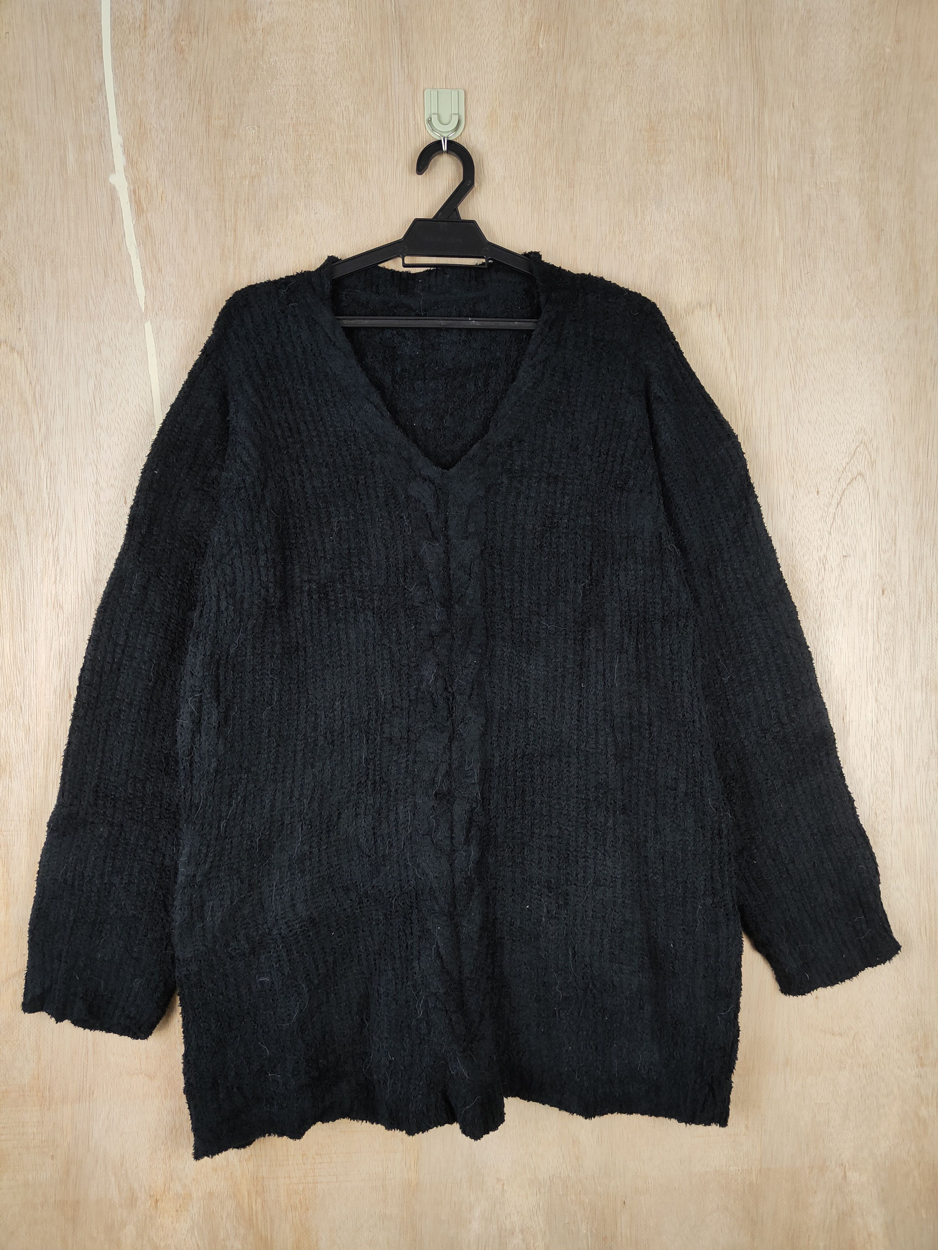 Japanese Brand × Other Japanese Brand Black Shag Shaggy Fur Mohair Knitwear #S285 Size XXL / US 16-18 / IT 52-54 - 1 Thumbnail