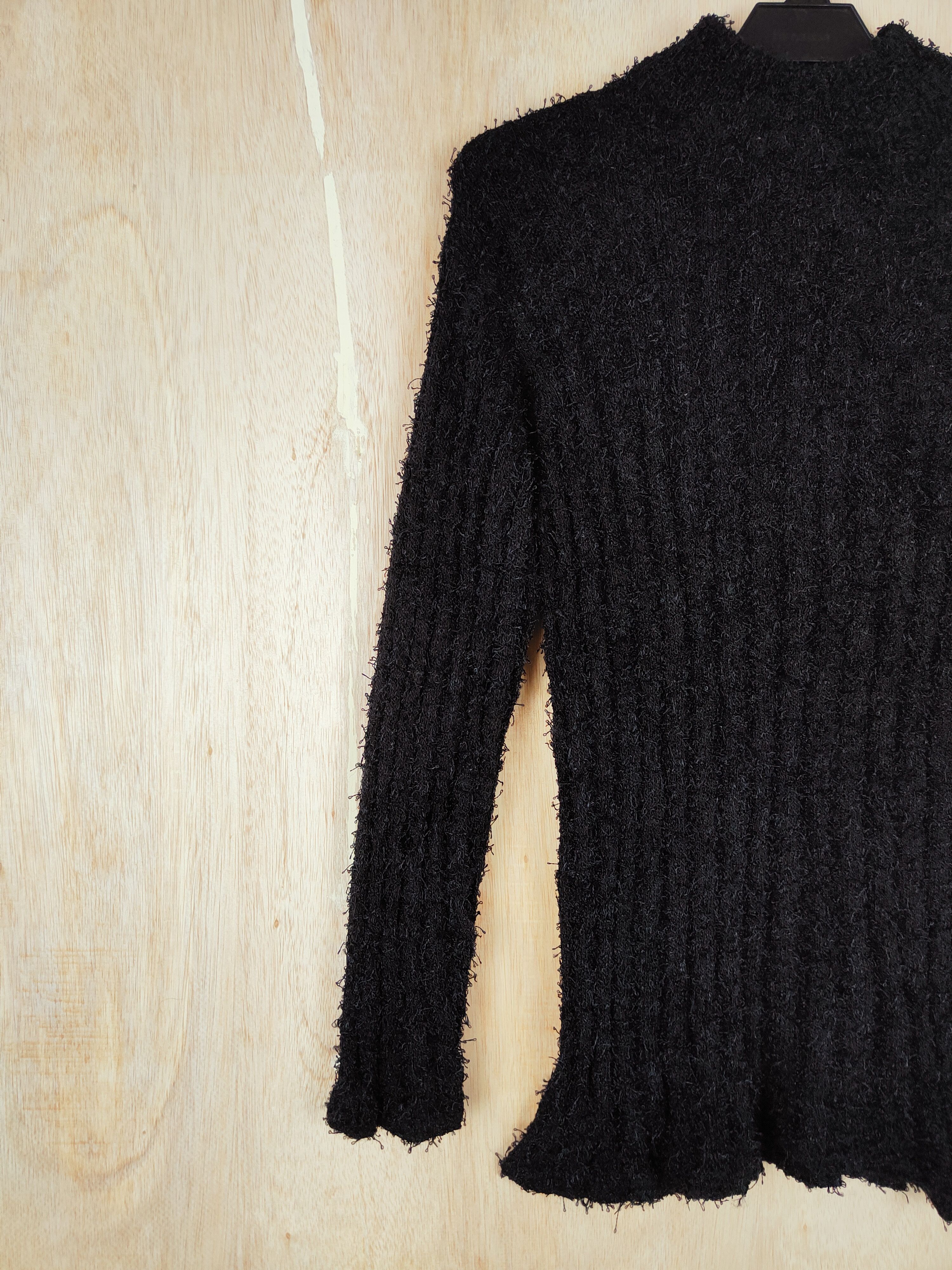 Japanese Brand × Other Baransel® Black Shag Shaggy Fur Mohair Knitwear #S287 Size M / US 6-8 / IT 42-44 - 3 Thumbnail