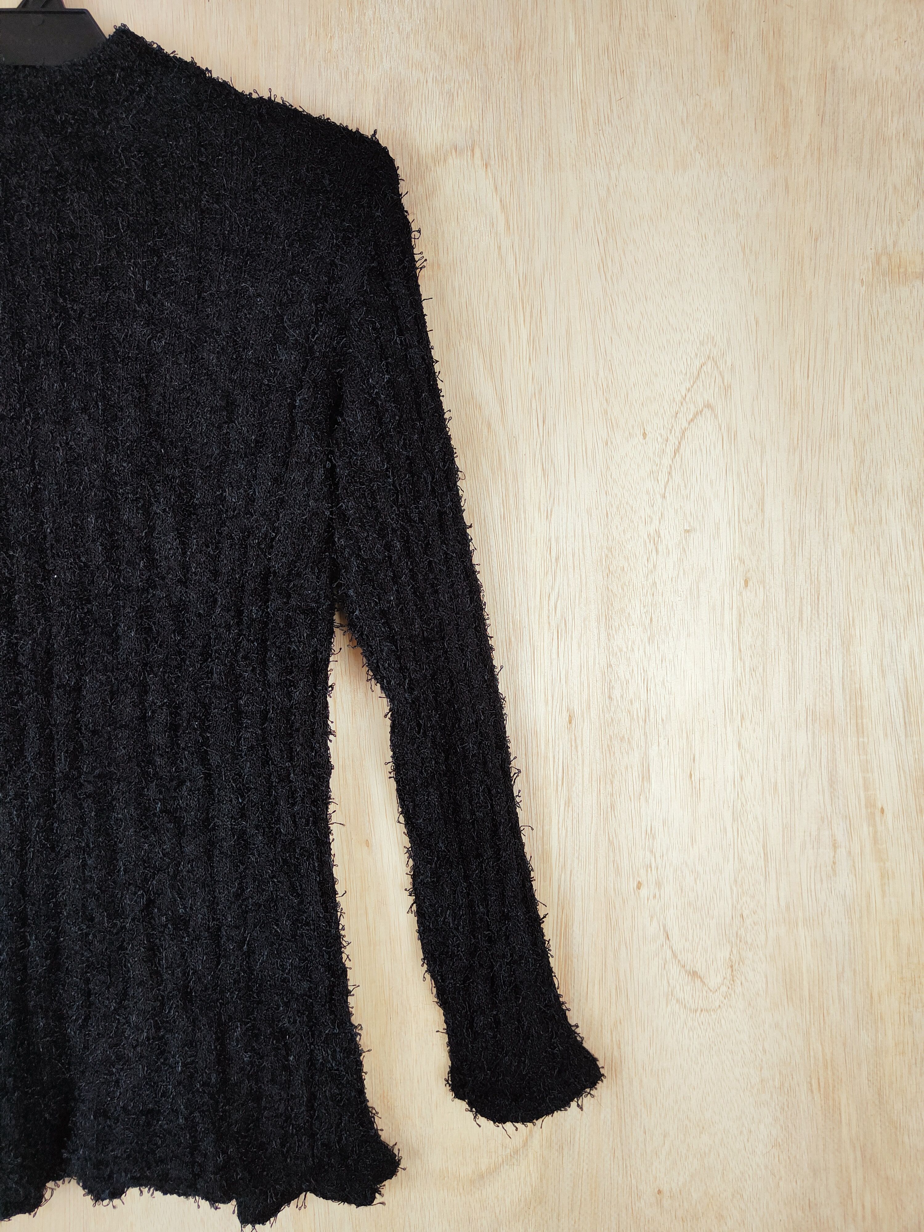 Japanese Brand × Other Baransel® Black Shag Shaggy Fur Mohair Knitwear #S287 Size M / US 6-8 / IT 42-44 - 4 Thumbnail
