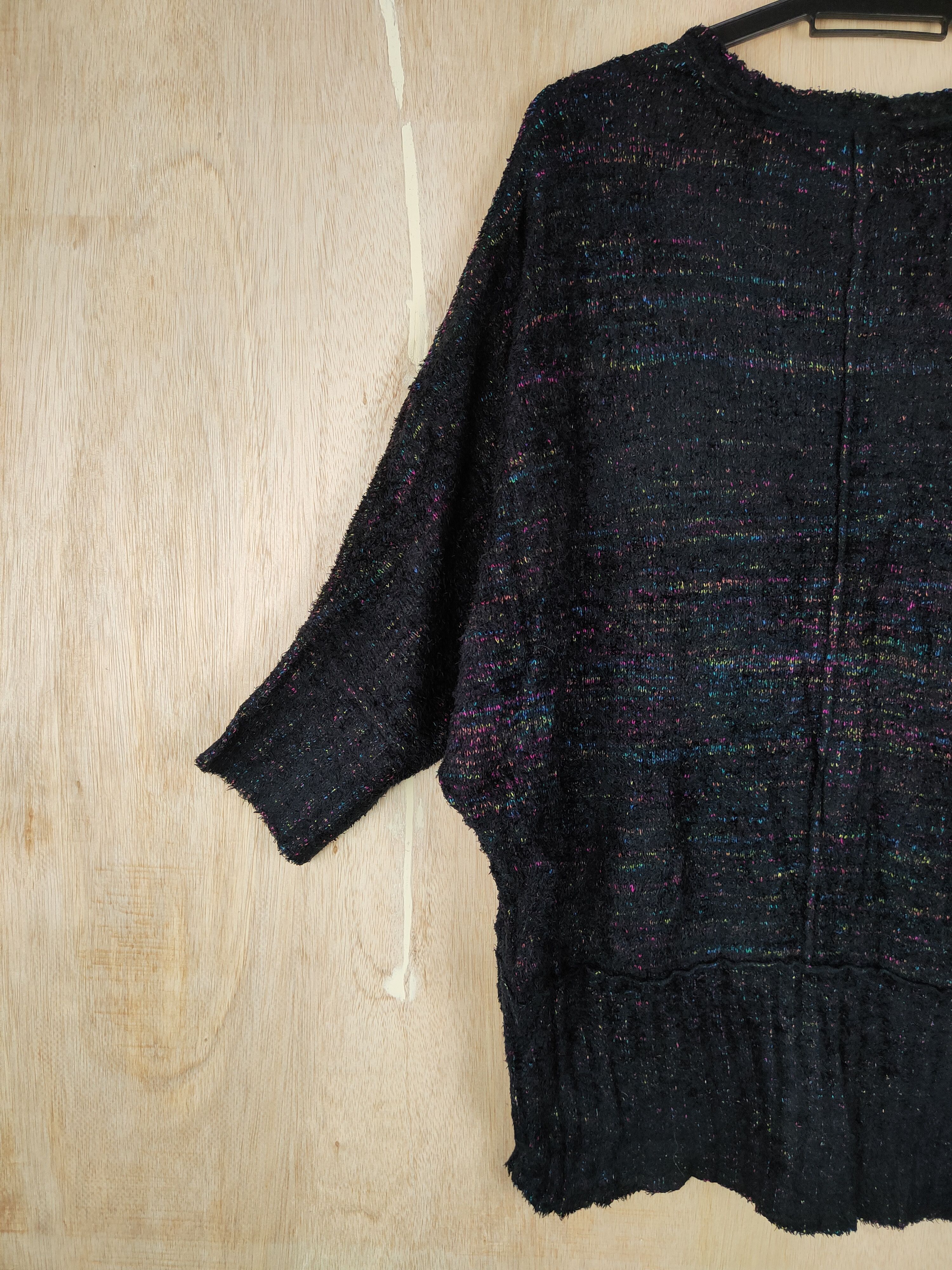Japanese Brand × Other Titicaca Black Shag Shaggy Fur Mohair Knitwear #S283 Size L / US 10 / IT 46 - 6 Thumbnail