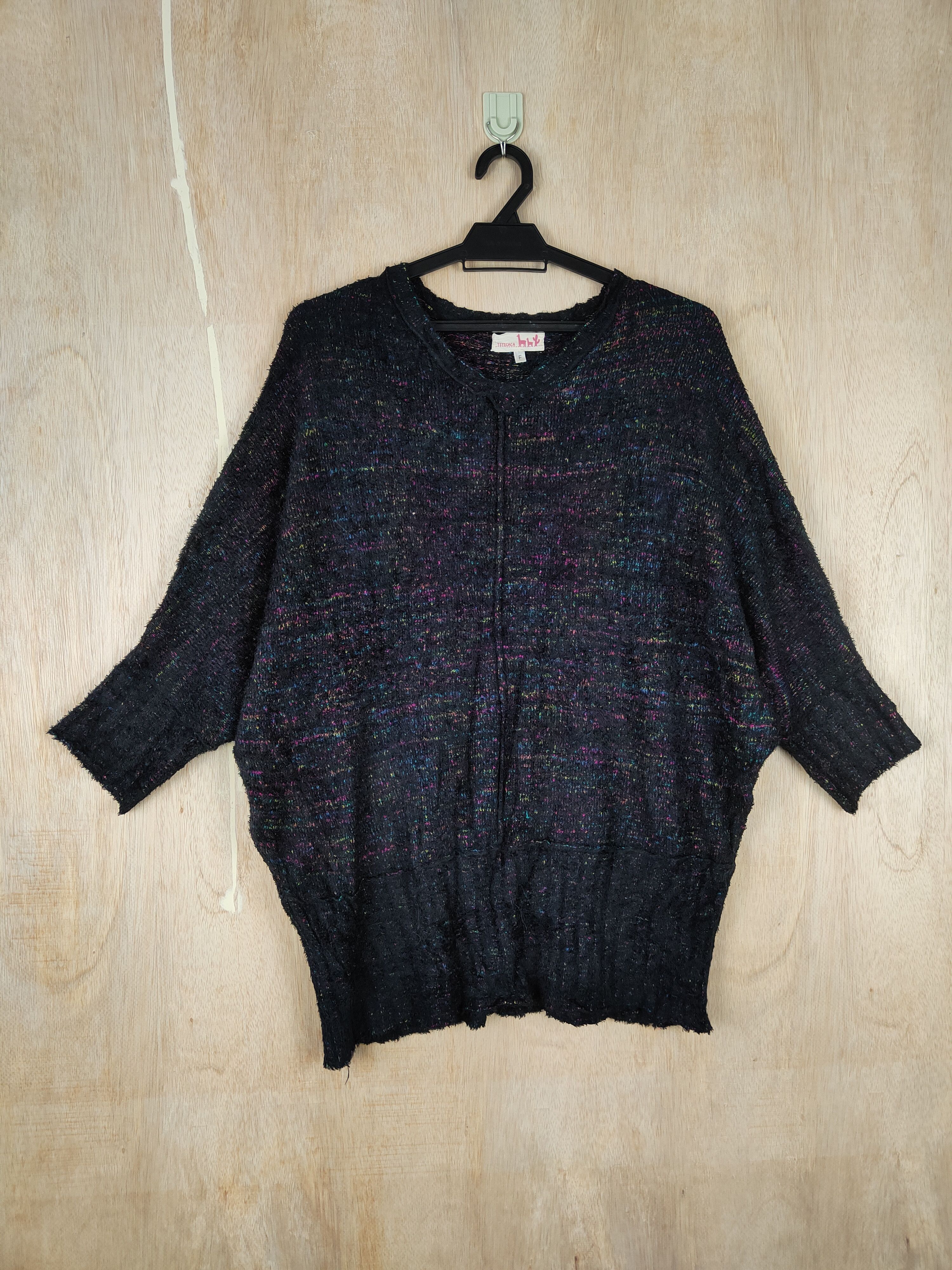 Japanese Brand × Other Titicaca Black Shag Shaggy Fur Mohair Knitwear #S283 Size L / US 10 / IT 46 - 1 Thumbnail