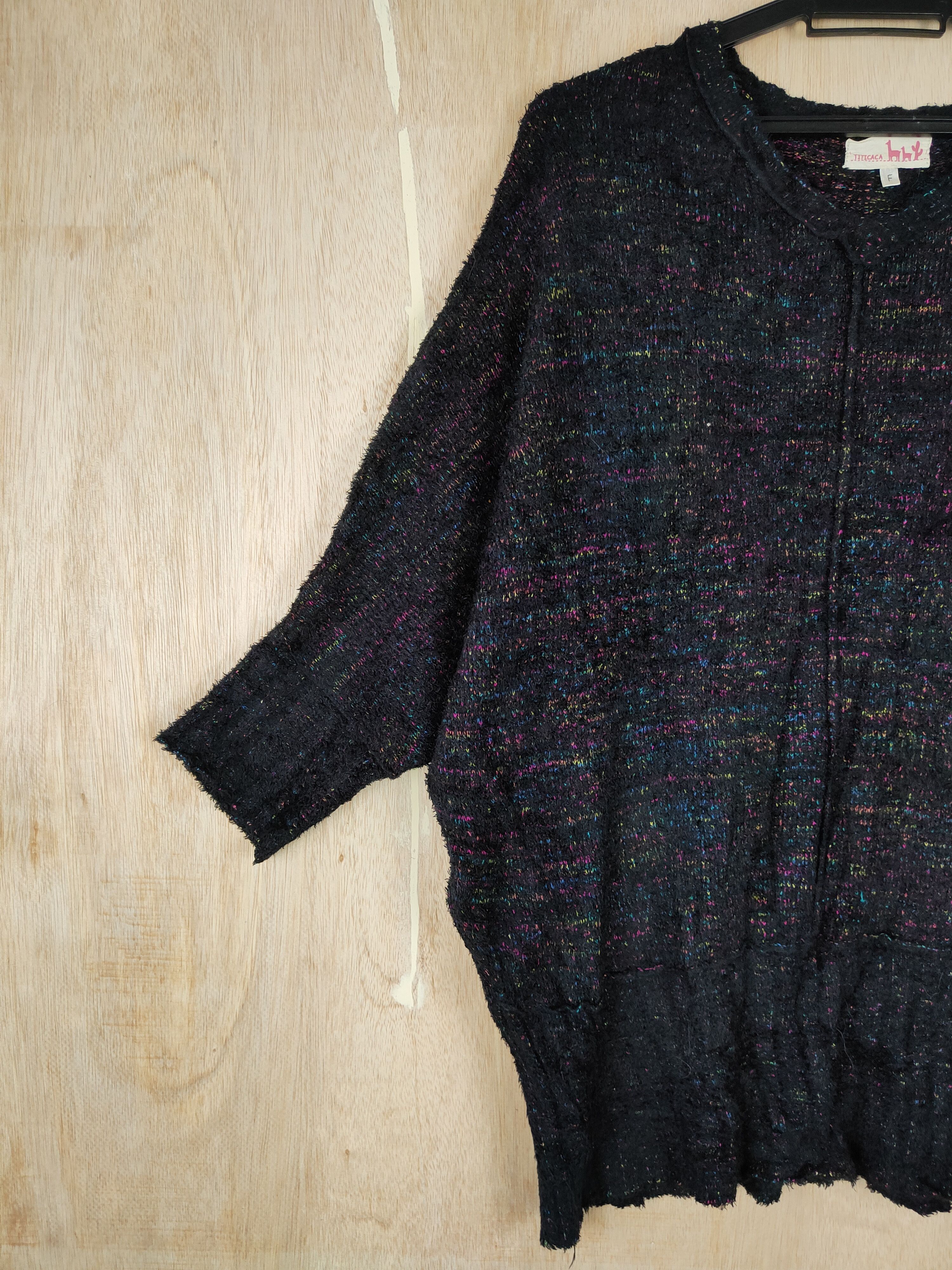 Japanese Brand × Other Titicaca Black Shag Shaggy Fur Mohair Knitwear #S283 Size L / US 10 / IT 46 - 3 Thumbnail