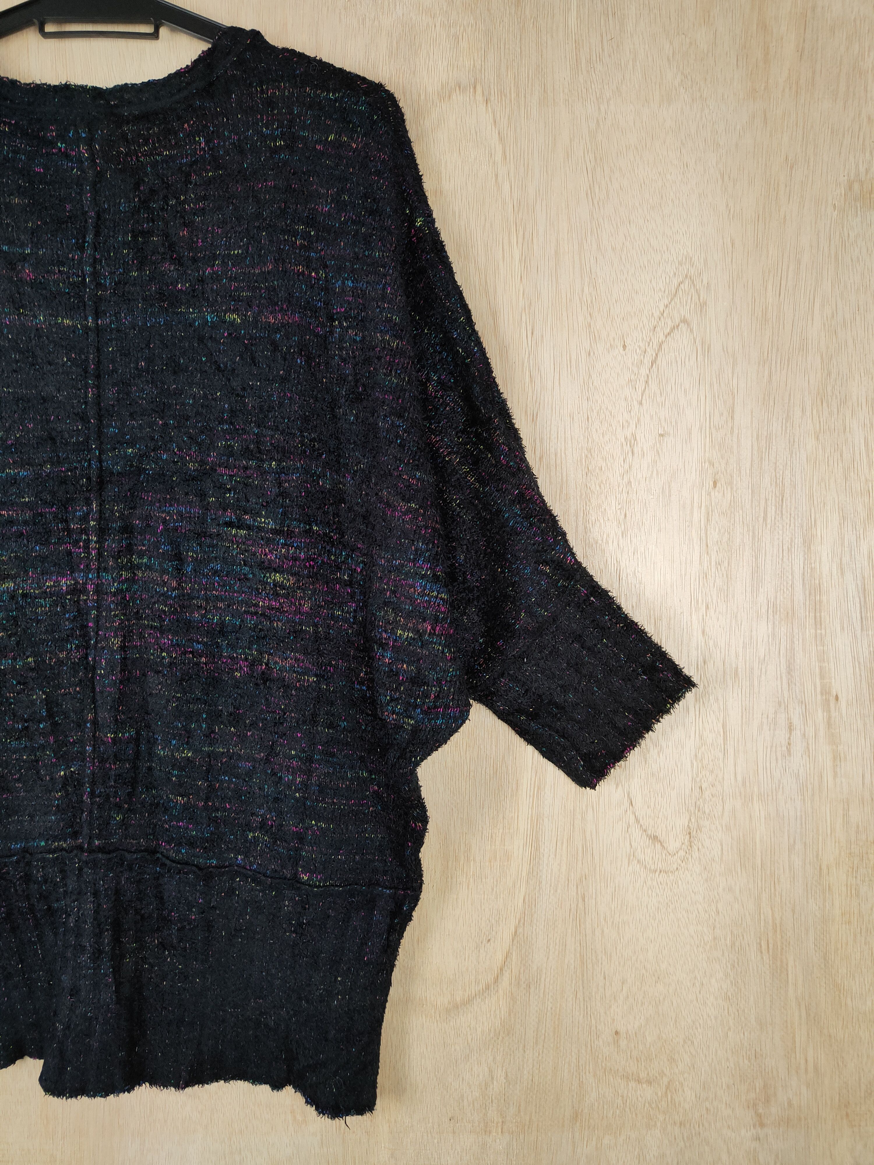 Japanese Brand × Other Titicaca Black Shag Shaggy Fur Mohair Knitwear #S283 Size L / US 10 / IT 46 - 7 Thumbnail