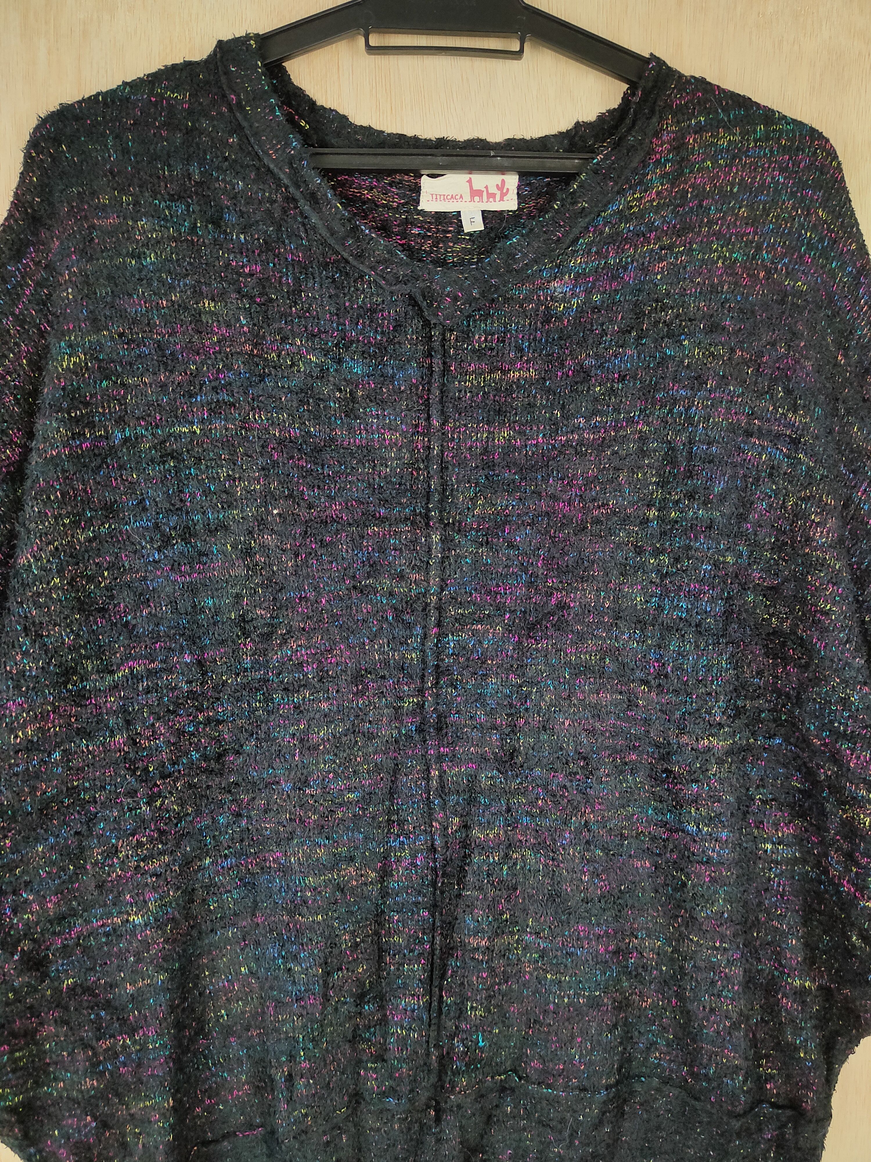 Japanese Brand × Other Titicaca Black Shag Shaggy Fur Mohair Knitwear #S283 Size L / US 10 / IT 46 - 2 Thumbnail