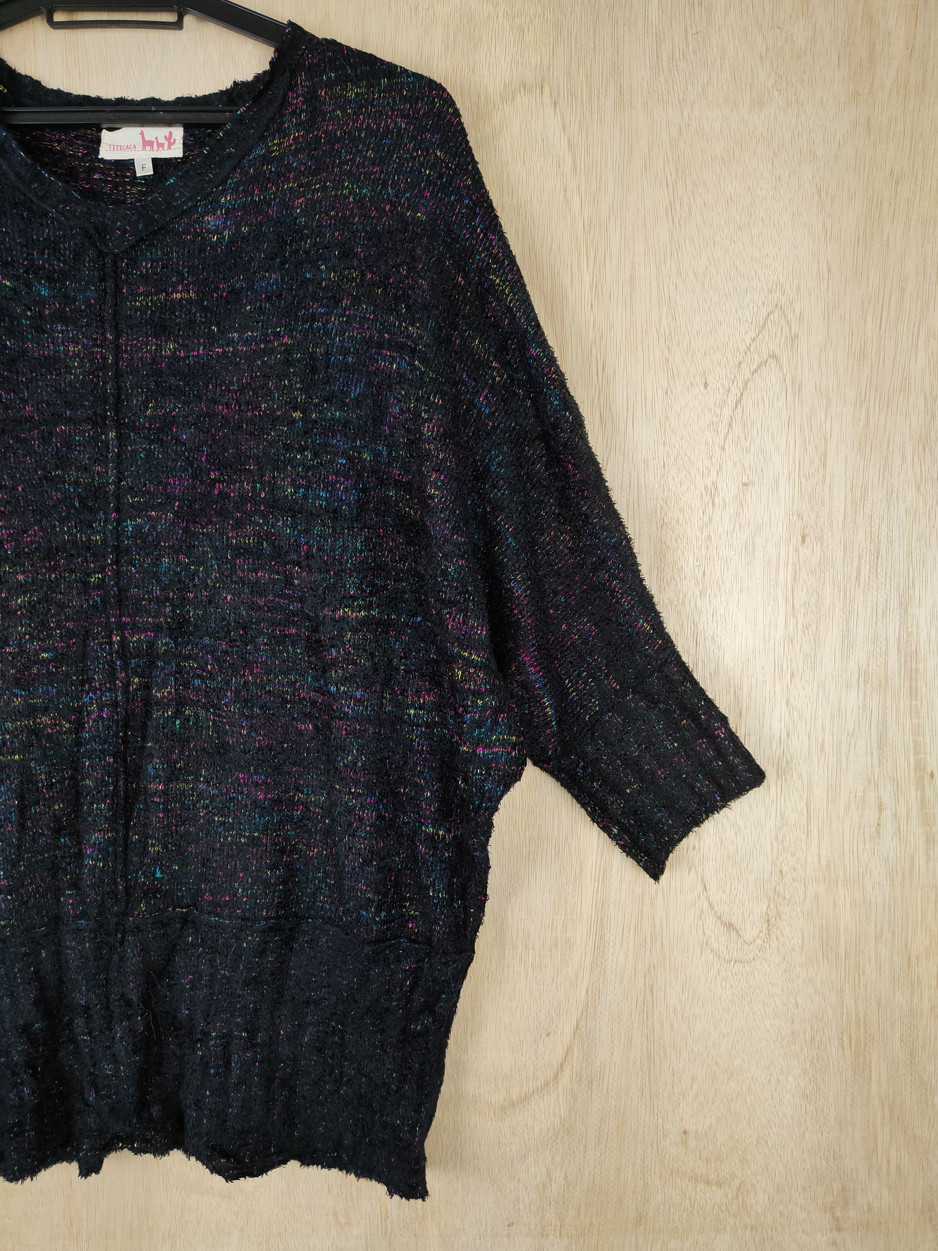 Japanese Brand × Other Titicaca Black Shag Shaggy Fur Mohair Knitwear #S283 Size L / US 10 / IT 46 - 4 Thumbnail
