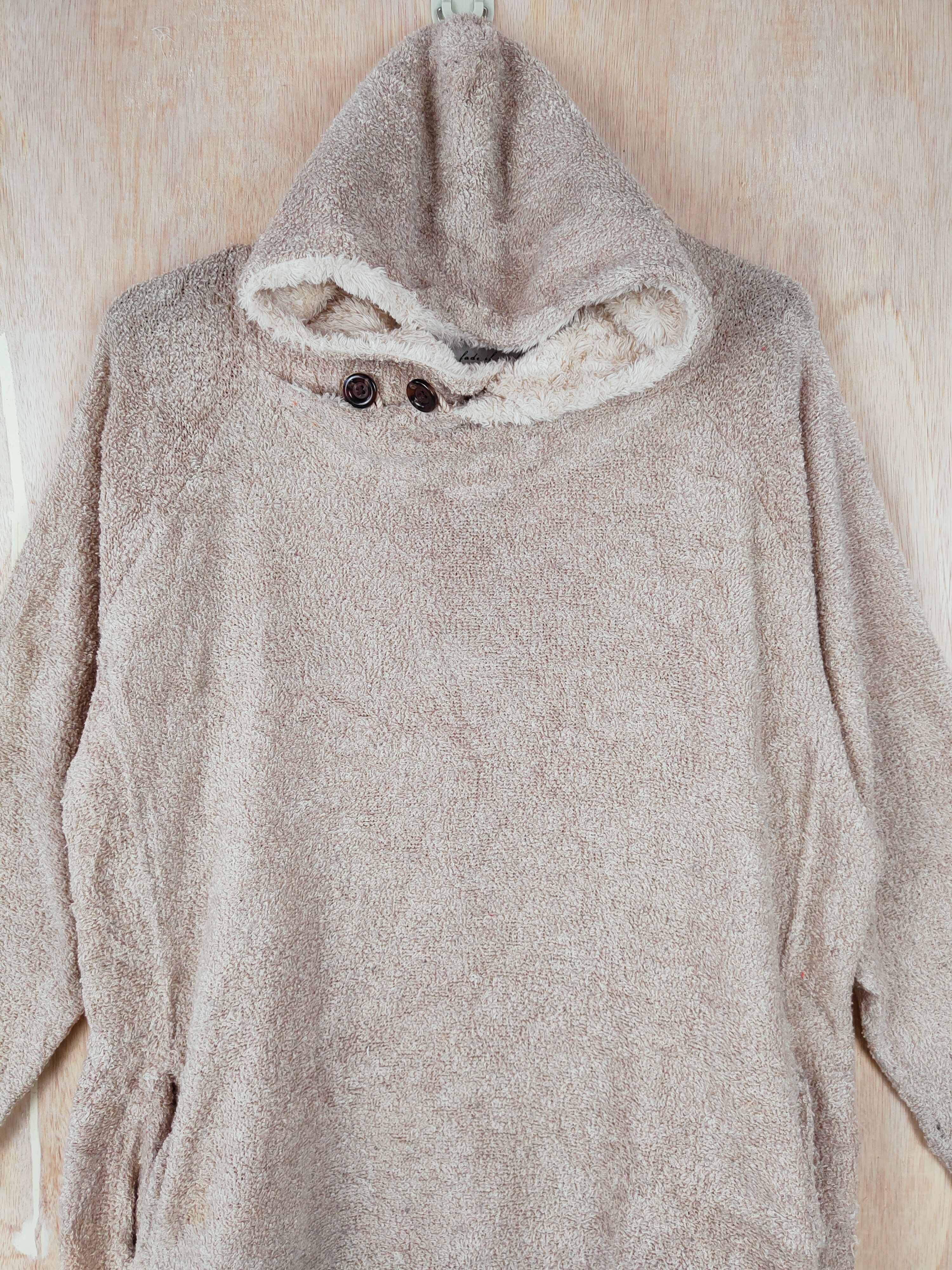 Homespun Knitwear Heart Market (Key) Brown Fur Mohair Knitwear hoodie #S282 Size M / US 6-8 / IT 42-44 - 2 Thumbnail