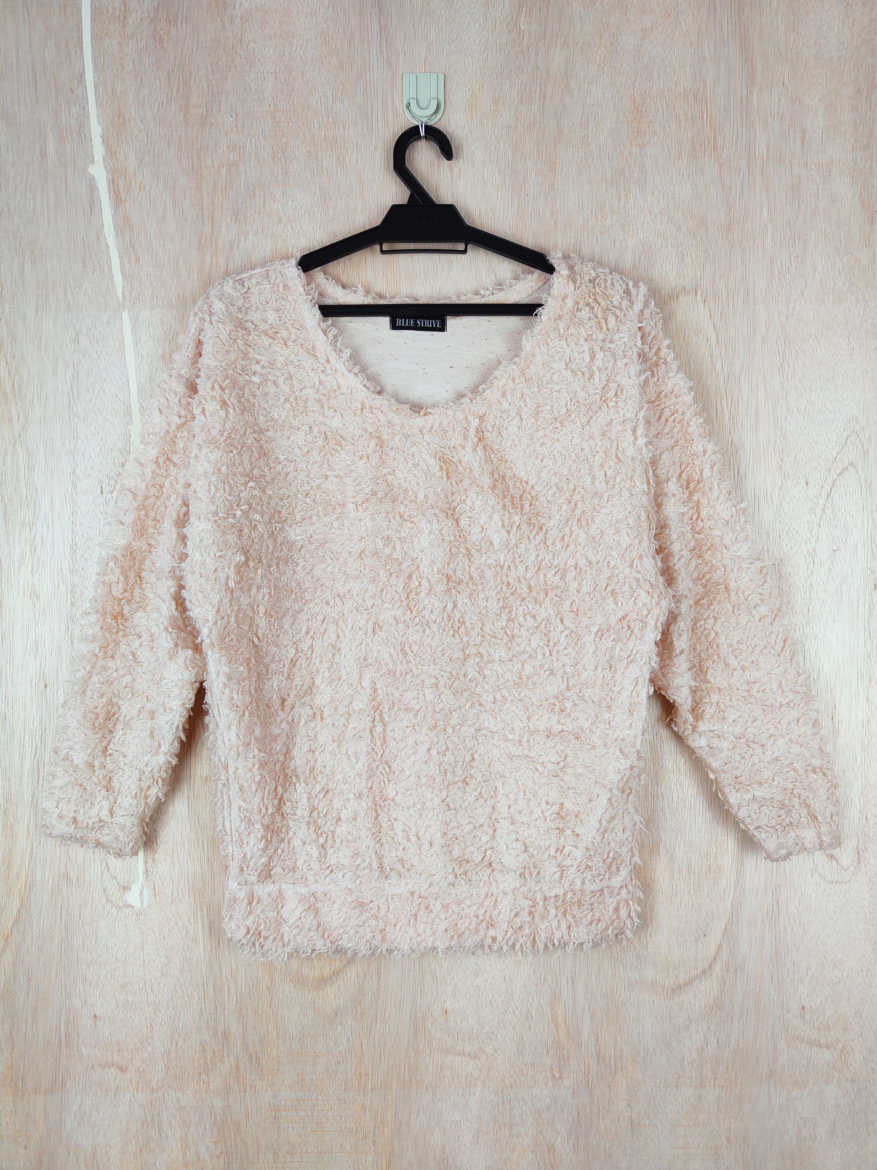 Homespun Knitwear Blue Strive Peach Shag Shaggy Fur Mohair Knitwear #S263 Size M / US 6-8 / IT 42-44 - 1 Thumbnail