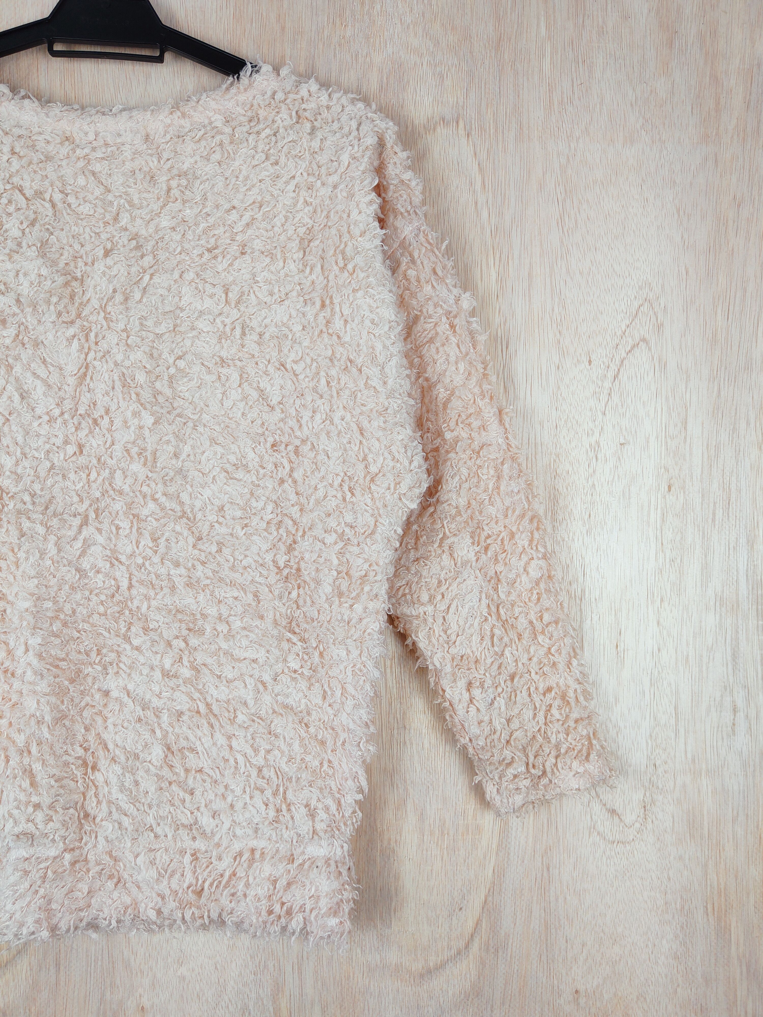 Homespun Knitwear Blue Strive Peach Shag Shaggy Fur Mohair Knitwear #S263 Size M / US 6-8 / IT 42-44 - 7 Thumbnail