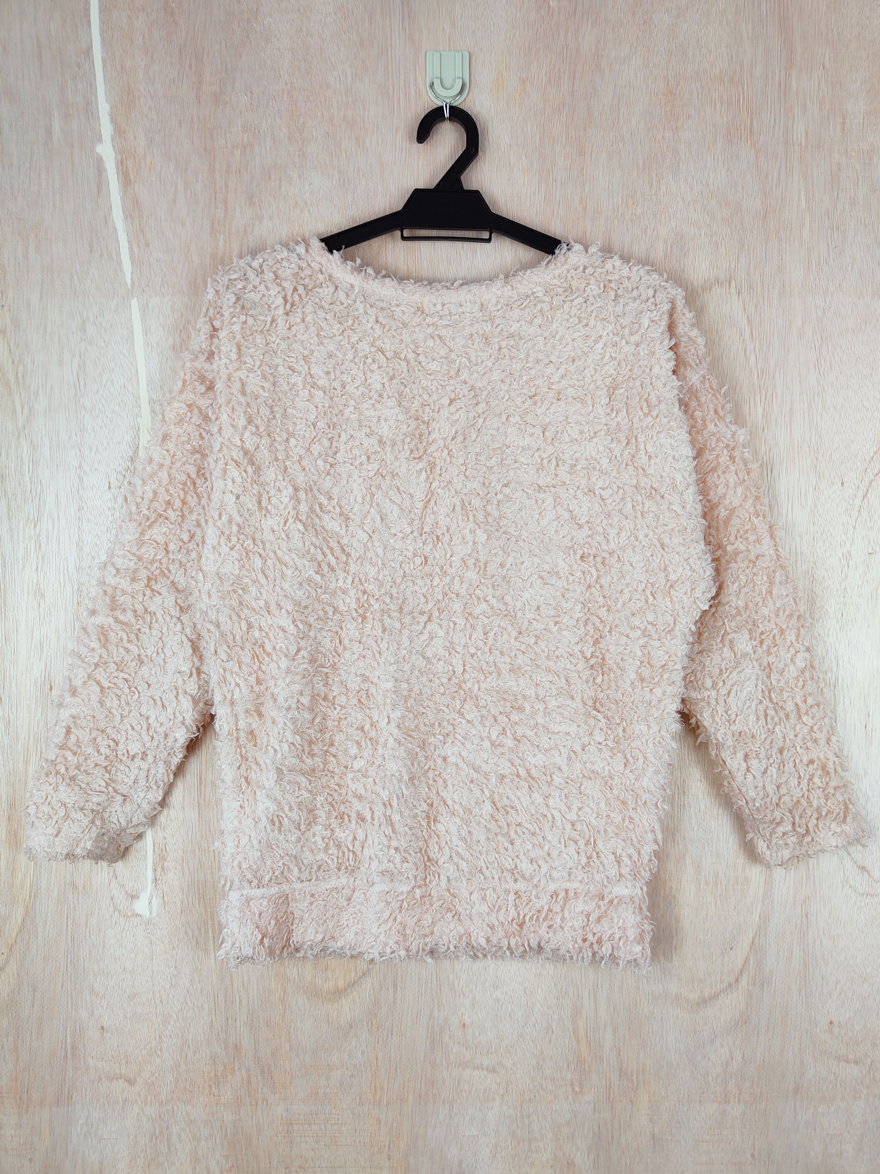 Homespun Knitwear Blue Strive Peach Shag Shaggy Fur Mohair Knitwear #S263 Size M / US 6-8 / IT 42-44 - 5 Thumbnail