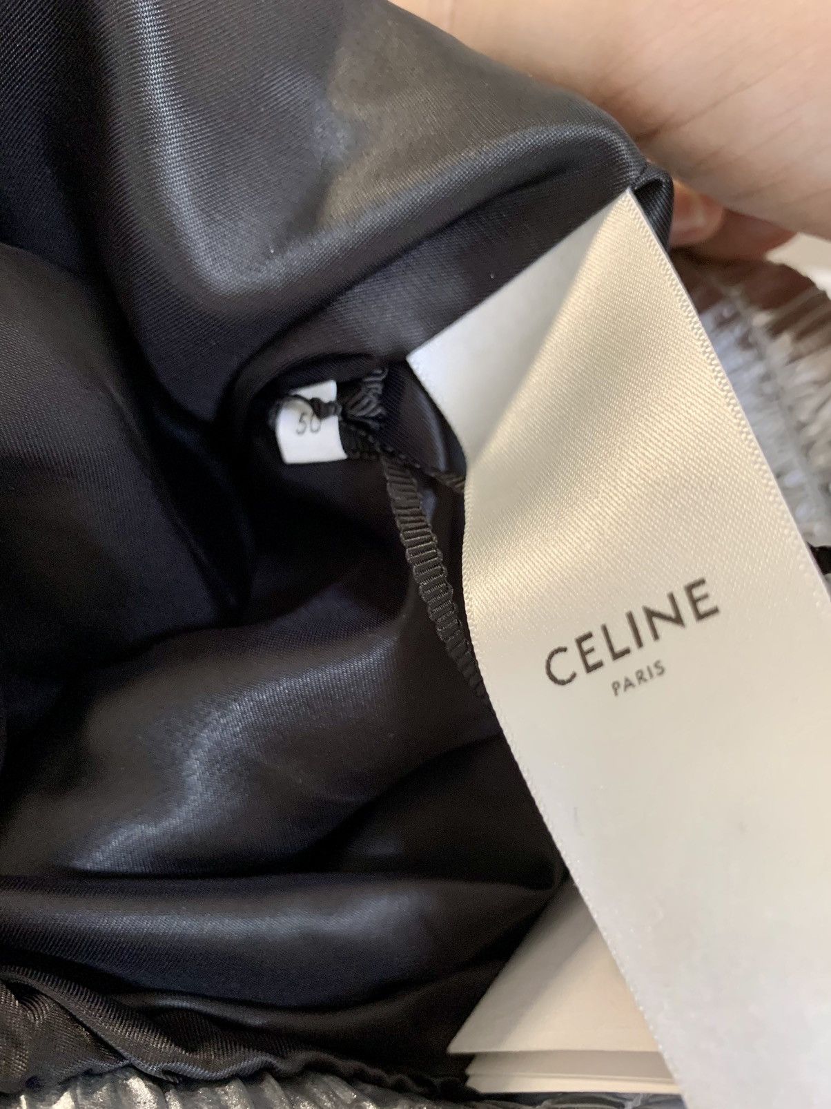 Celine × Hedi Slimane CELINE Checked Metallic Nylon Bomber Jacket Size US M / EU 48-50 / 2 - 7 Thumbnail