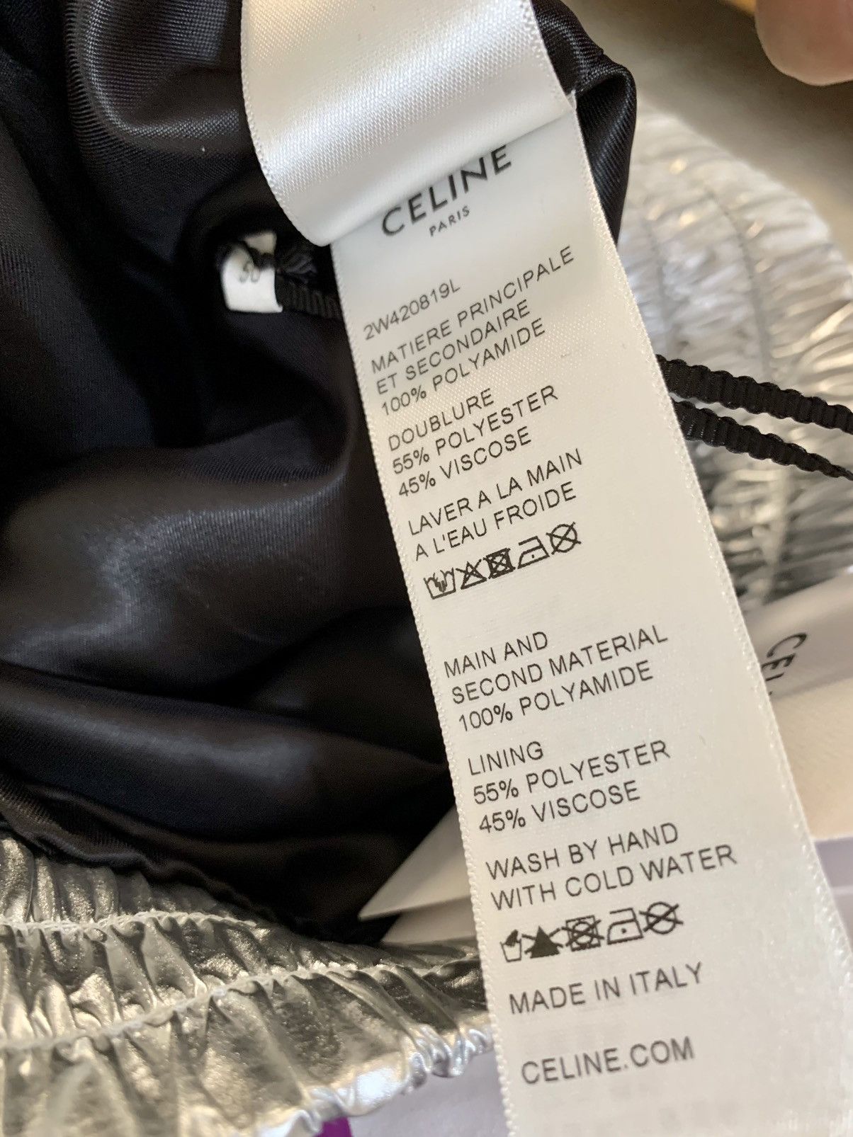 Celine × Hedi Slimane CELINE Checked Metallic Nylon Bomber Jacket Size US M / EU 48-50 / 2 - 8 Thumbnail