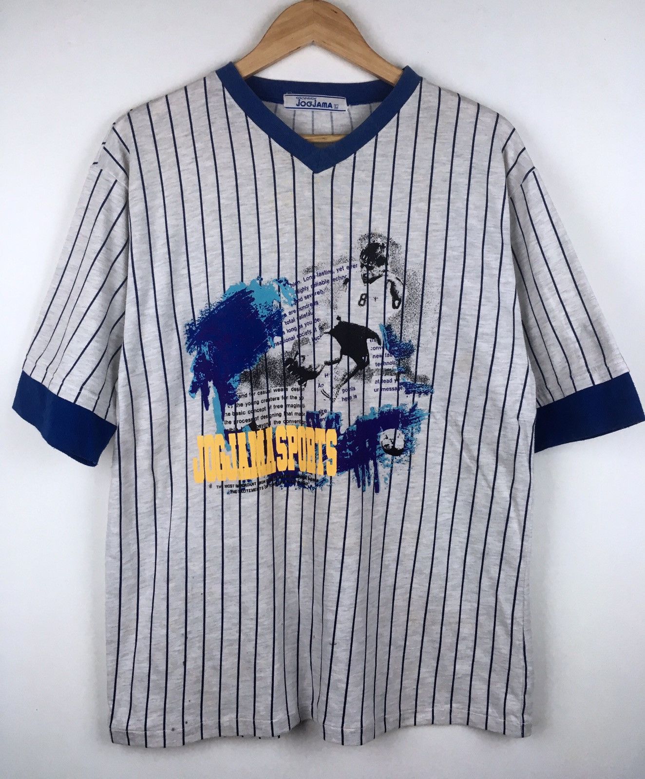 Other × Vintage Vintage Jogjama Stripe T-Shirt Large Size Size US L / EU 52-54 / 3 - 1 Thumbnail