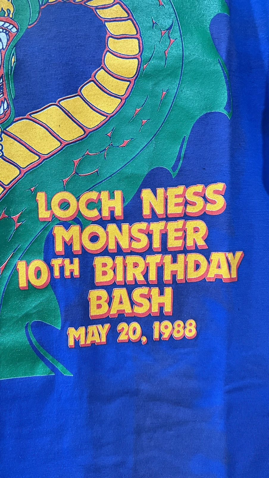 Vintage Loch Ness Monster 10th Birthday Bash May 20, 1988 Size US L / EU 52-54 / 3 - 3 Thumbnail