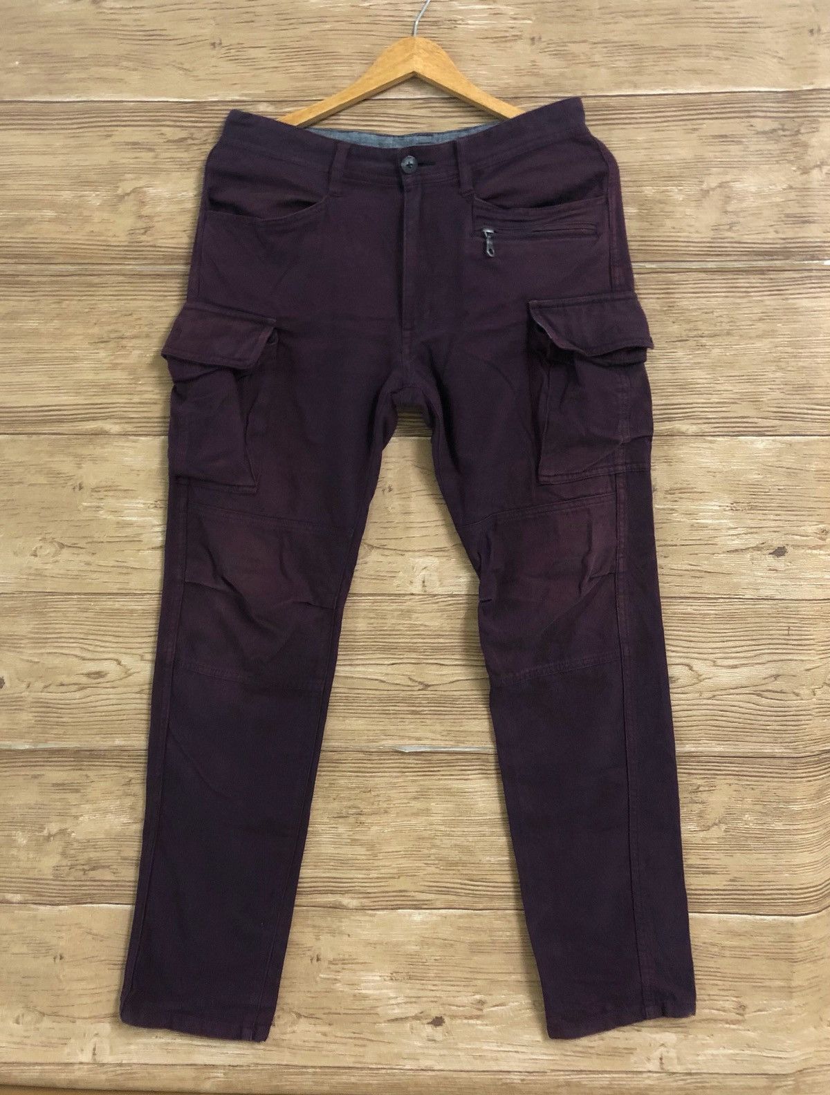 Vintage Cargo Pants Skinny 7 Pockets Velvet Punk W30 L40