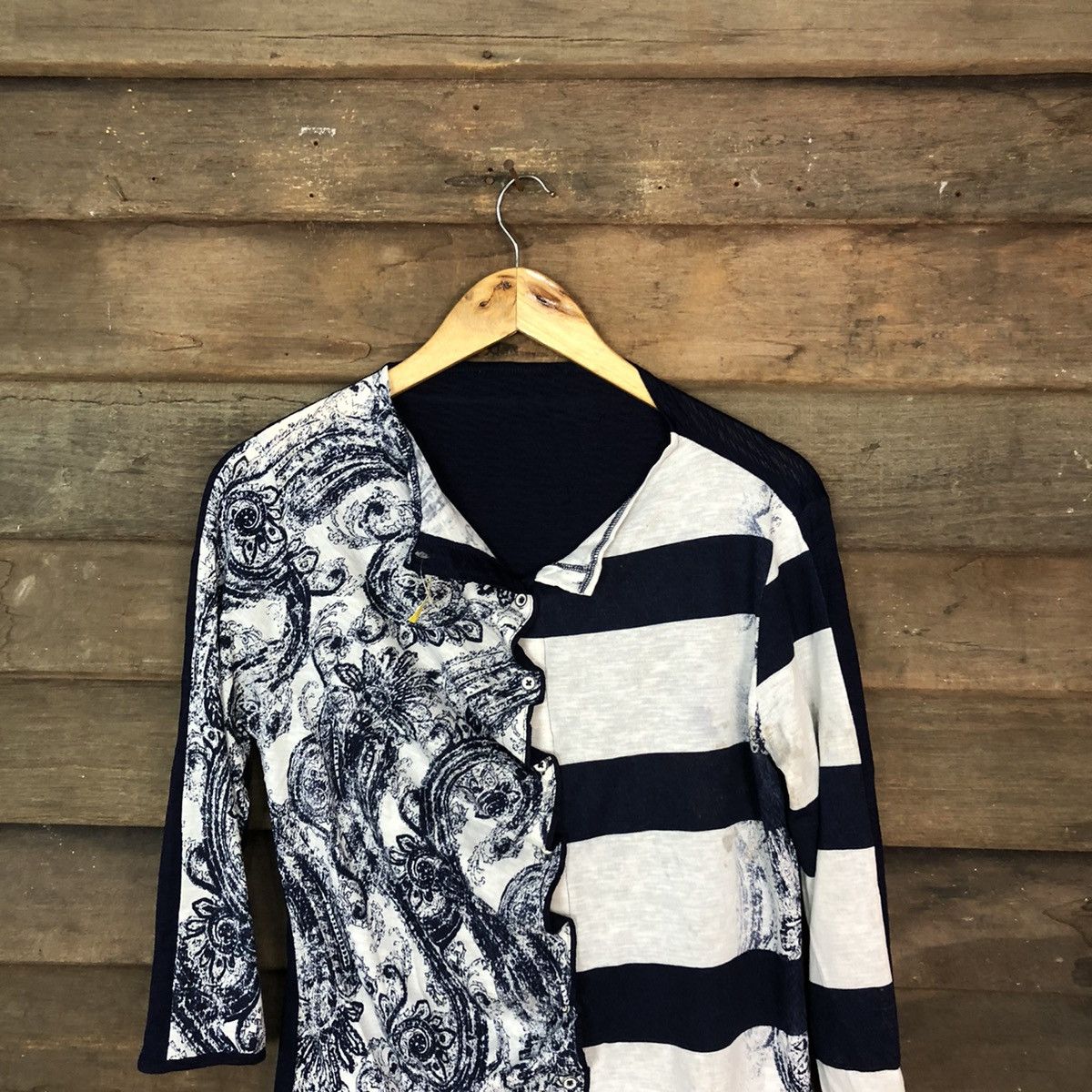 Japanese Brand Jeune Dazur blouse art wave Blue Knitwear #3966 Size M / US 6-8 / IT 42-44 - 2 Thumbnail