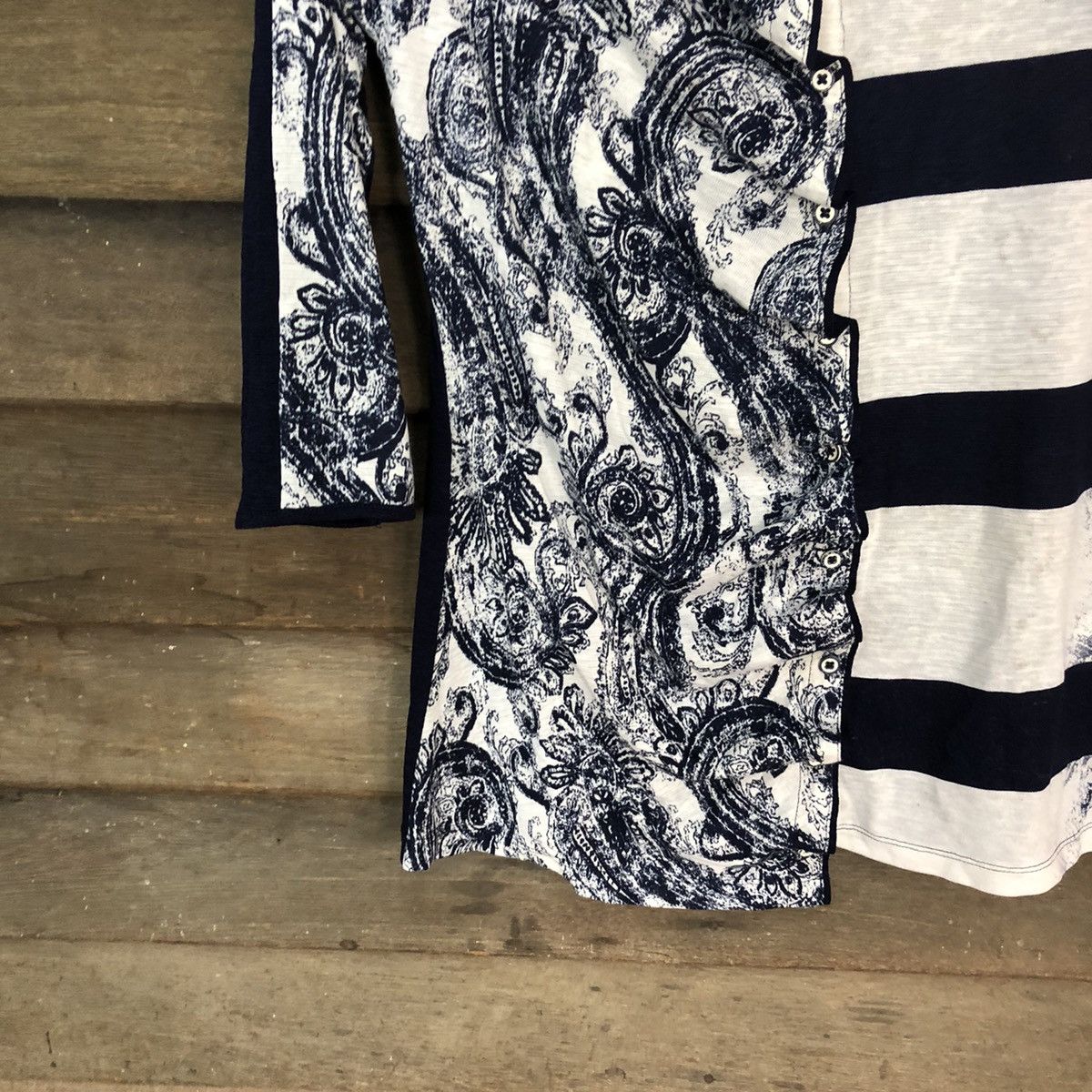 Japanese Brand Jeune Dazur blouse art wave Blue Knitwear #3966 Size M / US 6-8 / IT 42-44 - 4 Thumbnail