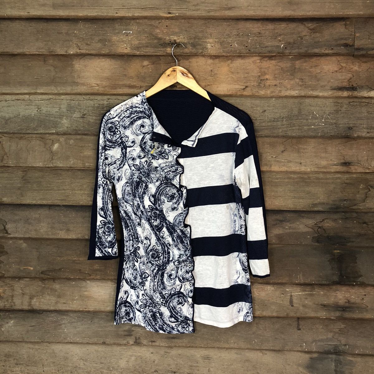 Japanese Brand Jeune Dazur blouse art wave Blue Knitwear #3966 Size M / US 6-8 / IT 42-44 - 1 Thumbnail