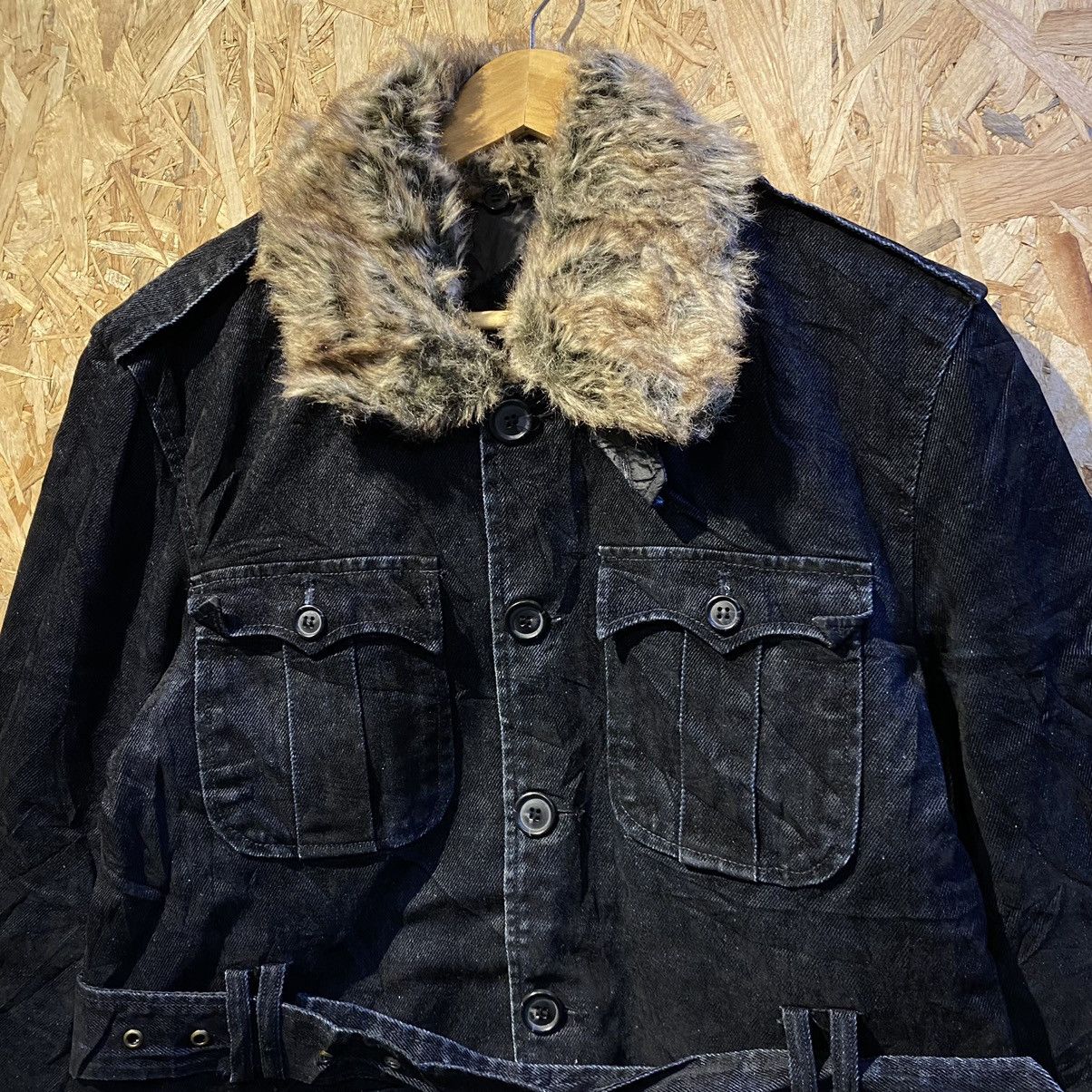 Japanese Brand × Takeo Kikuchi × Vintage VINTAGE RARE‼️Takeo Kikuchi Multi Pocket Denim Fur Jackets Size L / US 10 / IT 46 - 5 Thumbnail