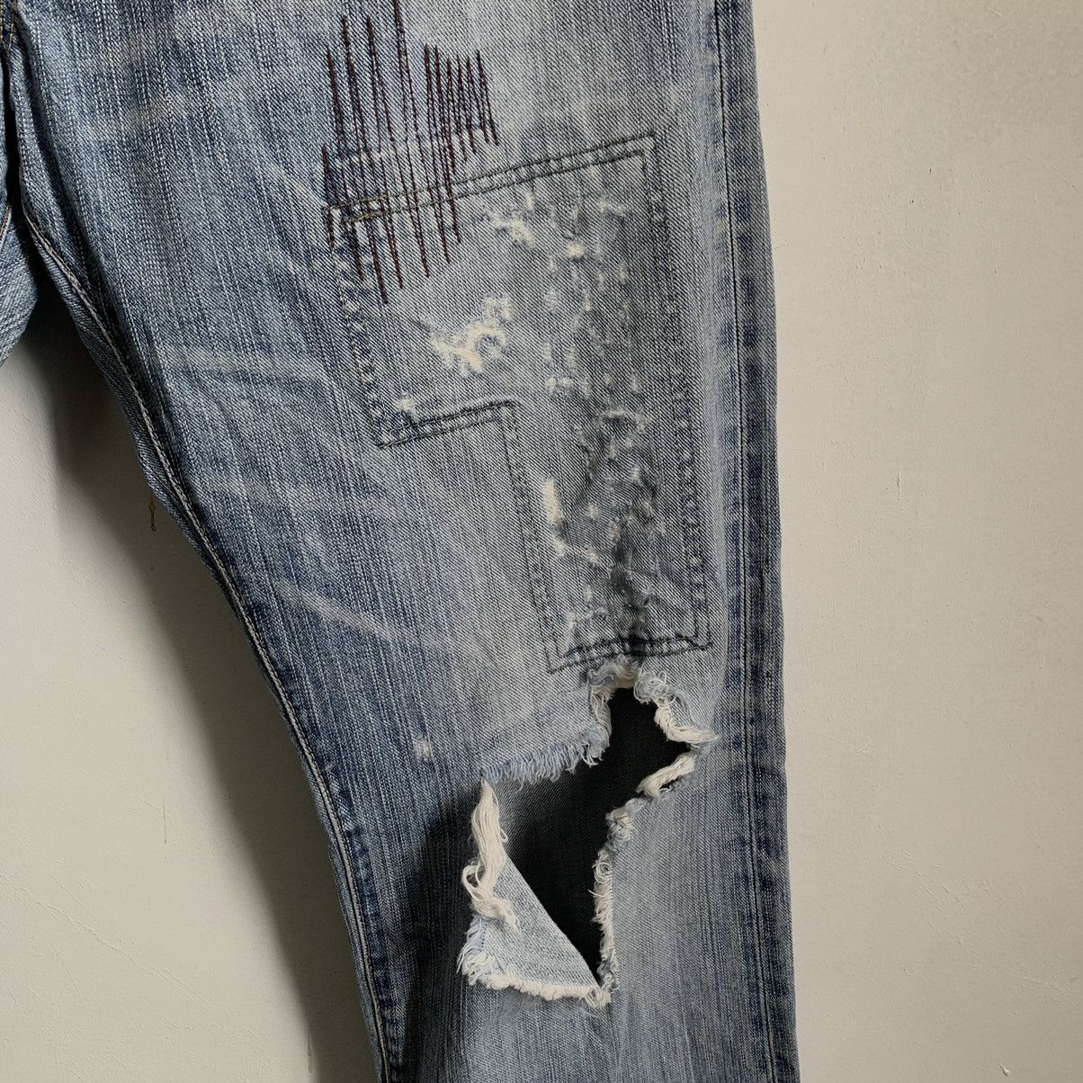 Edwin × Japanese Brand Edwin TRASHED Denim Jeans Size US 35 - 5 Thumbnail