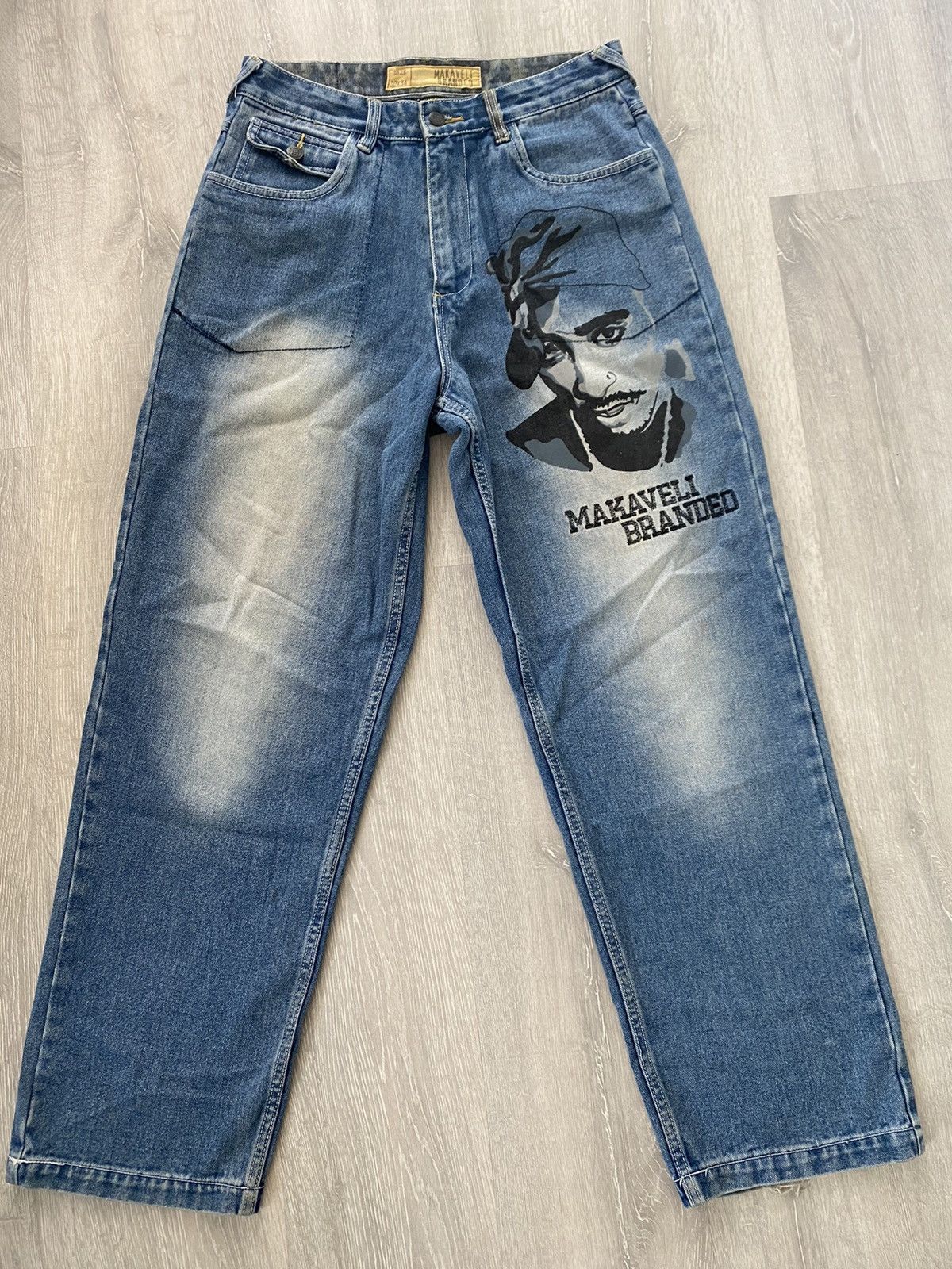 値段通販 MAKAVELI BRANDED BLACK DENIM WIDE 2Pac - パンツ