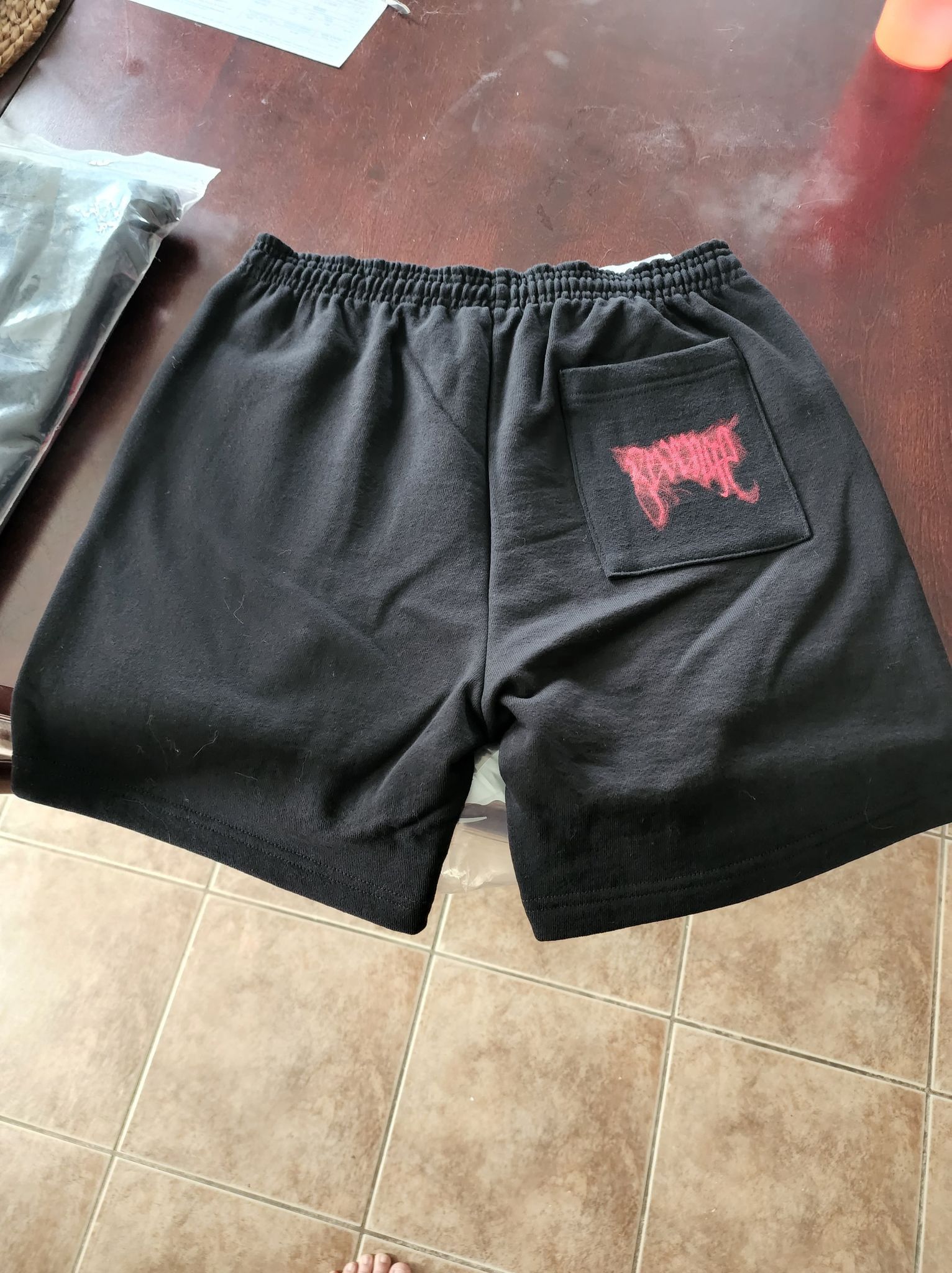 Revenge Red Smoke Skull Fleece order Shorts