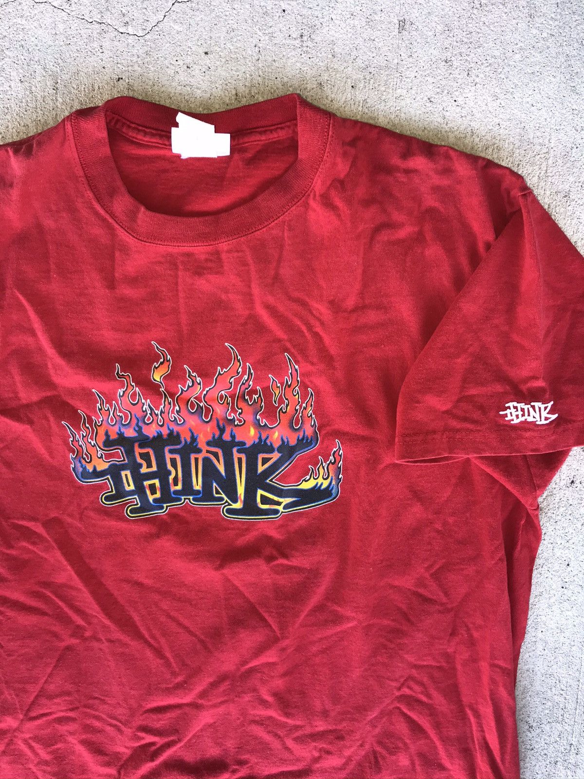 80s Think skateboard ロンT Think crime skate retro vintage skateboarding skater 80s t