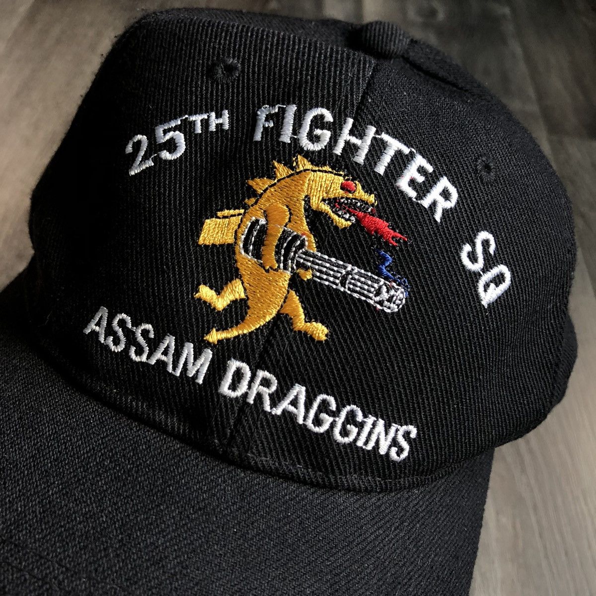 Vintage Vintage 1990s Assam Dragons 25th Fighter Squadron Logo Hat Size ONE SIZE - 2 Thumbnail