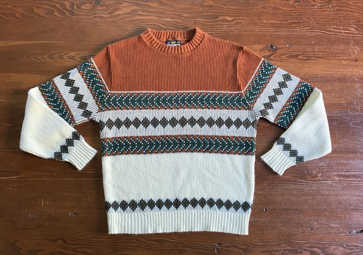 Vintage Vintage 70’s Sportswear Textile Pattern Knit Sweater Size US M / EU 48-50 / 2 - 2 Thumbnail