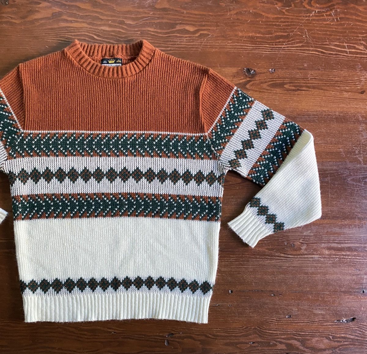 Vintage Vintage 70’s Sportswear Textile Pattern Knit Sweater Size US M / EU 48-50 / 2 - 1 Thumbnail