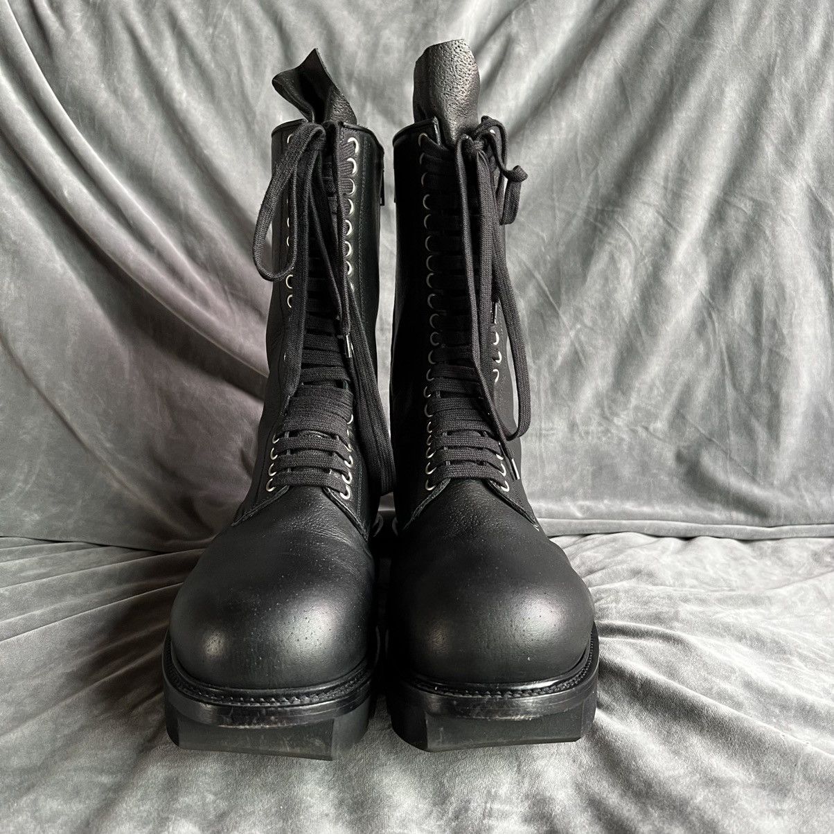 Rick Owens Rick Owens Bull Leather Megatooth Combat Boots Size US 12 / EU 45 - 2 Thumbnail