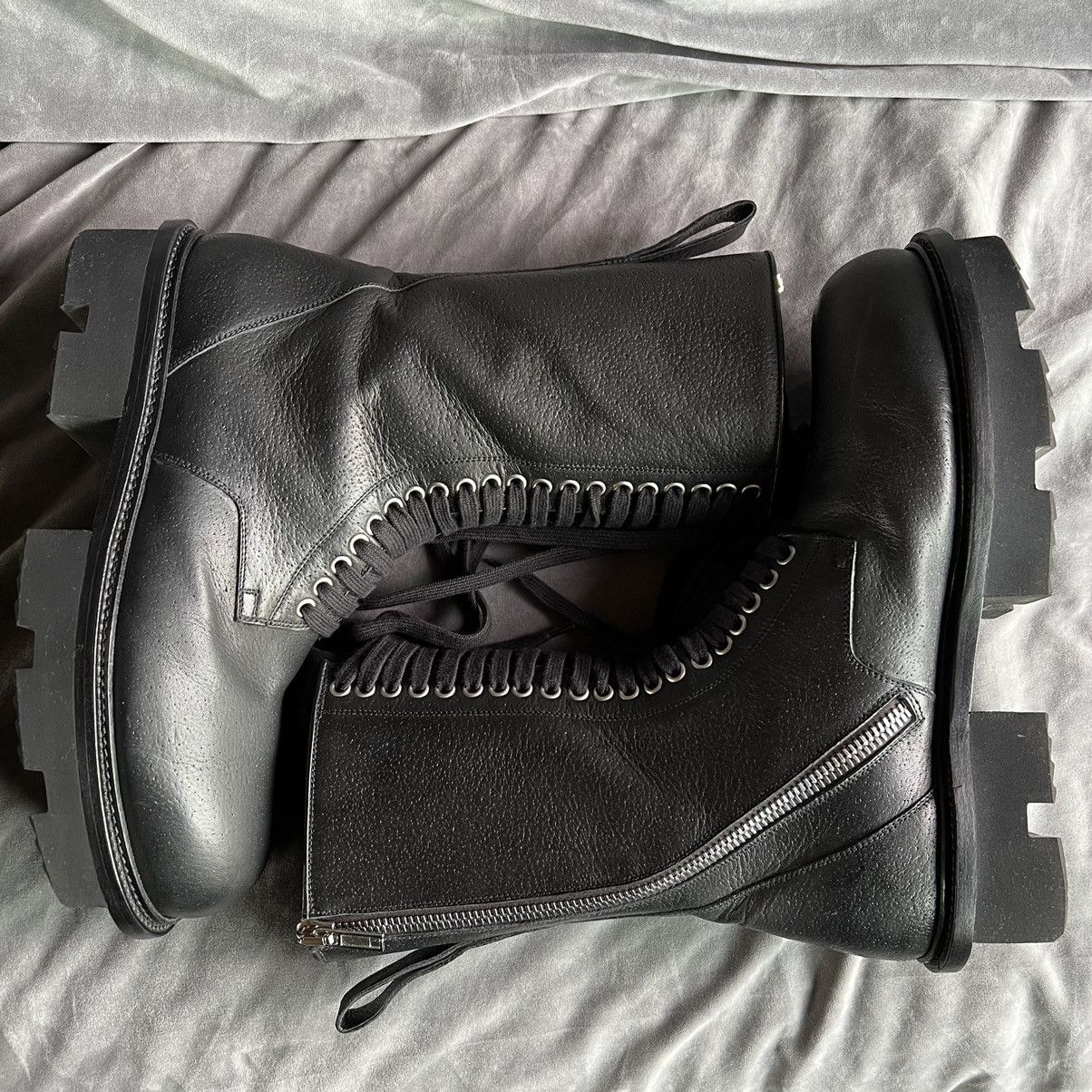 Rick Owens Rick Owens Bull Leather Megatooth Combat Boots Size US 12 / EU 45 - 8 Thumbnail