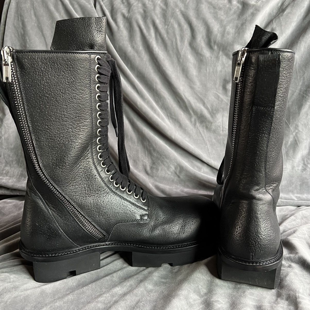 Rick Owens Rick Owens Bull Leather Megatooth Combat Boots Size US 12 / EU 45 - 5 Thumbnail