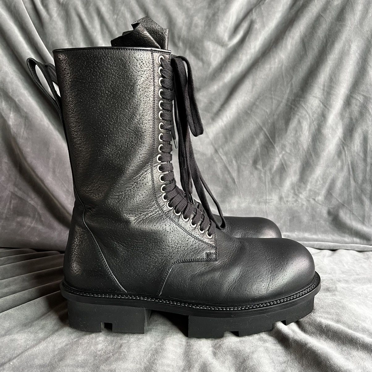 Rick Owens Rick Owens Bull Leather Megatooth Combat Boots Size US 12 / EU 45 - 3 Thumbnail