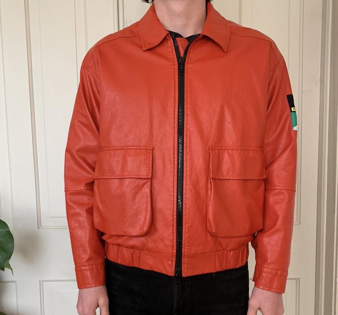image of Designer Doncare Ss 18 Blood Orange Real Leather Jacket in Red, Men's (Size Large)