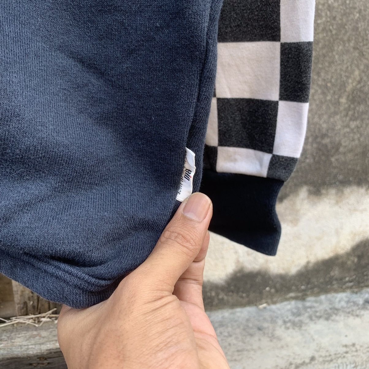 Japanese Brand × Vintage Bio ButtonUps Baggy Check Sleeve Plaid Hoodie Sweater Jacket Size US XL / EU 56 / 4 - 5 Thumbnail