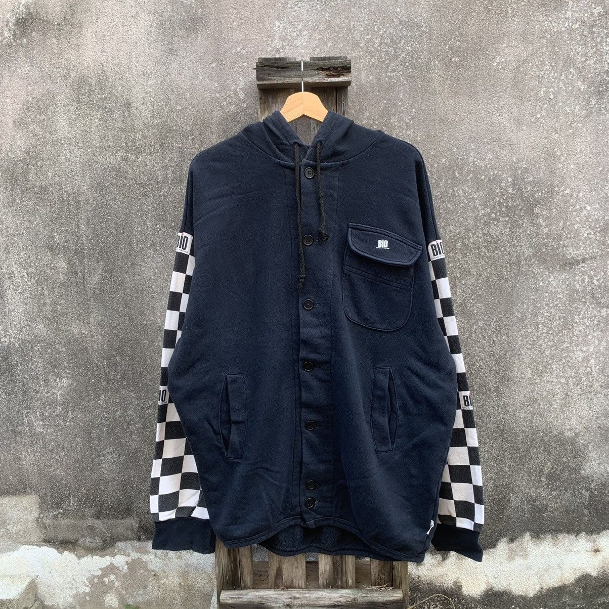 Japanese Brand × Vintage Bio ButtonUps Baggy Check Sleeve Plaid Hoodie Sweater Jacket Size US XL / EU 56 / 4 - 1 Thumbnail