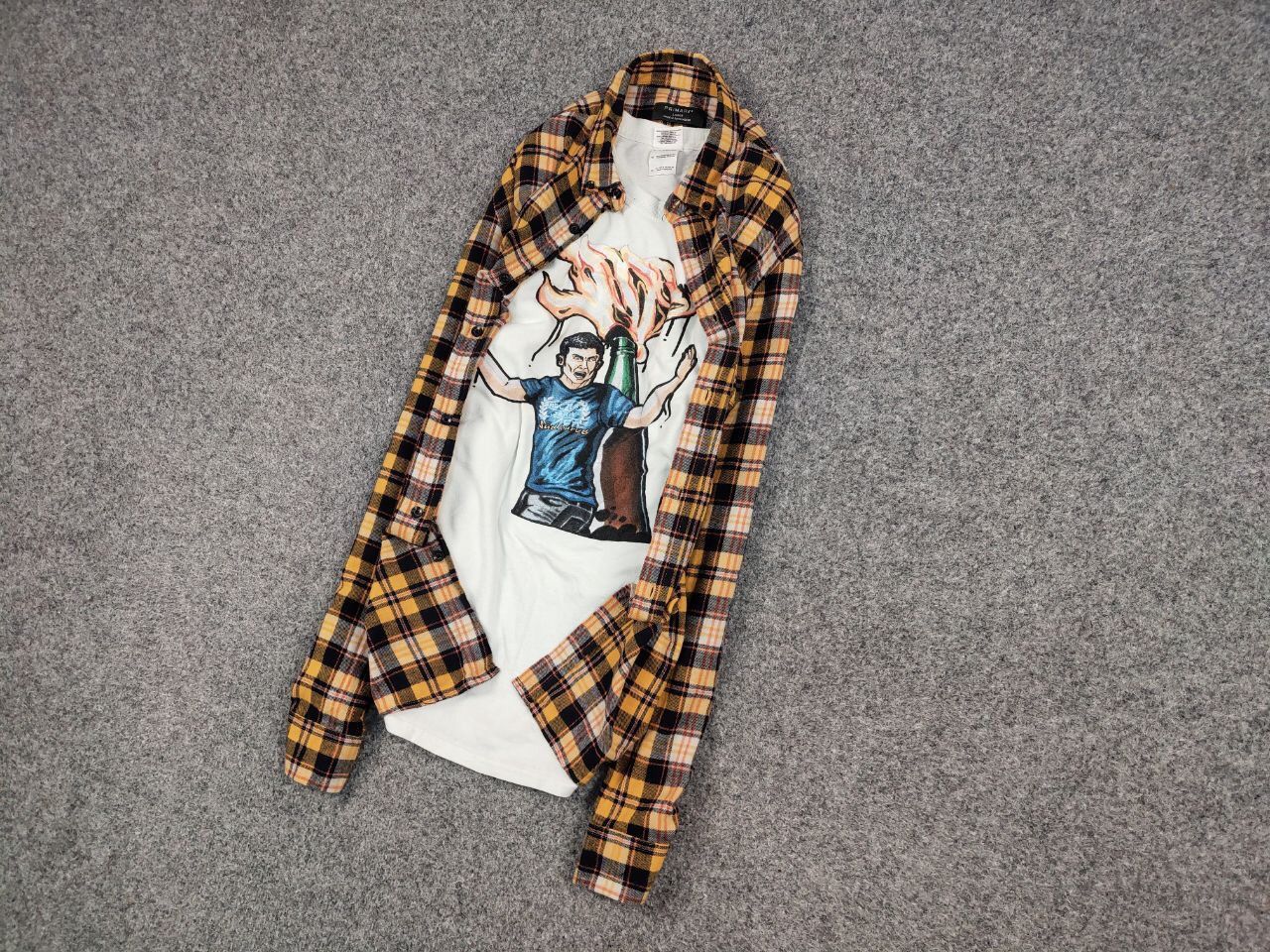 Flannel Vintage Flannel Shirt Travis Scott Style Size US L / EU 52-54 / 3 - 3 Thumbnail