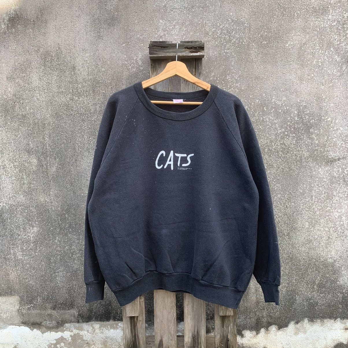 1981 Vintage Cats Crewneck Baggy Sweater Faded Pullover