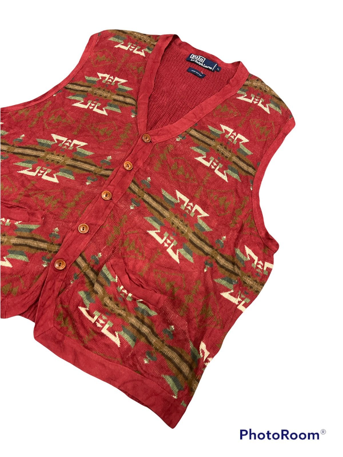 Polo Ralph Lauren Polo Ralph Lauren Navajo Motif Cardigan Sleeveless Size US L / EU 52-54 / 3 - 2 Thumbnail