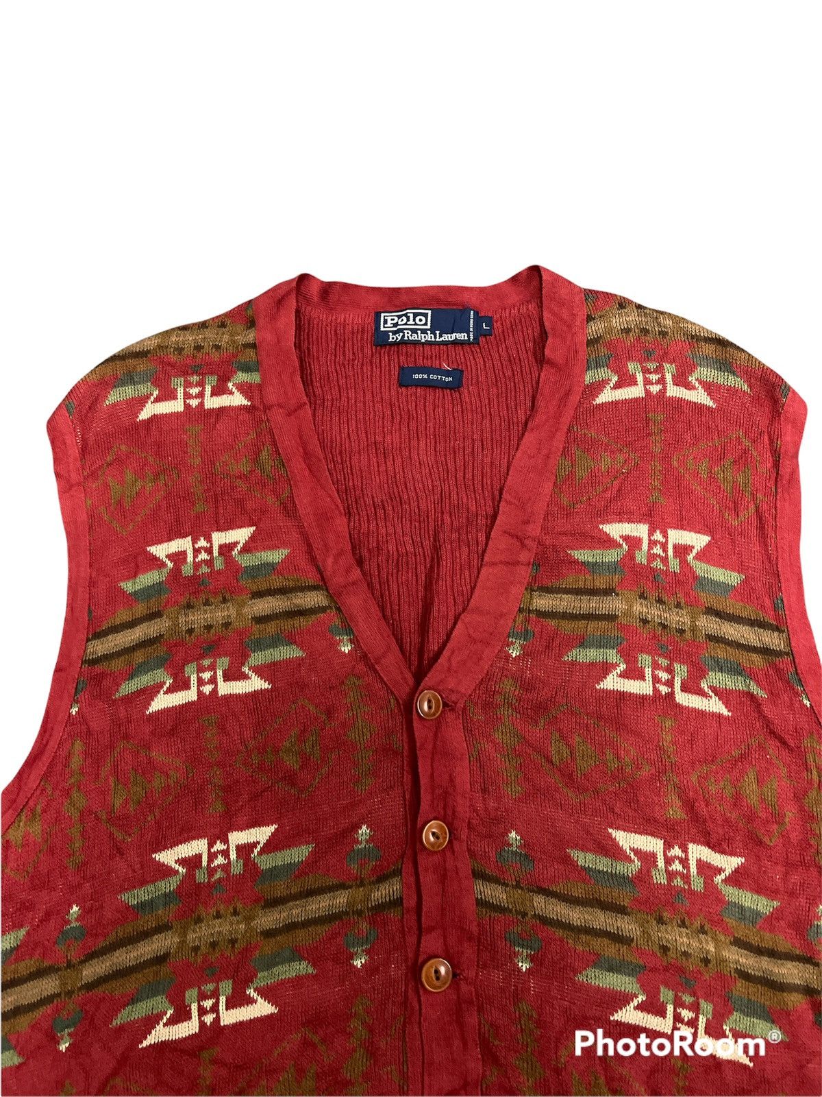 Polo Ralph Lauren Polo Ralph Lauren Navajo Motif Cardigan Sleeveless Size US L / EU 52-54 / 3 - 4 Thumbnail