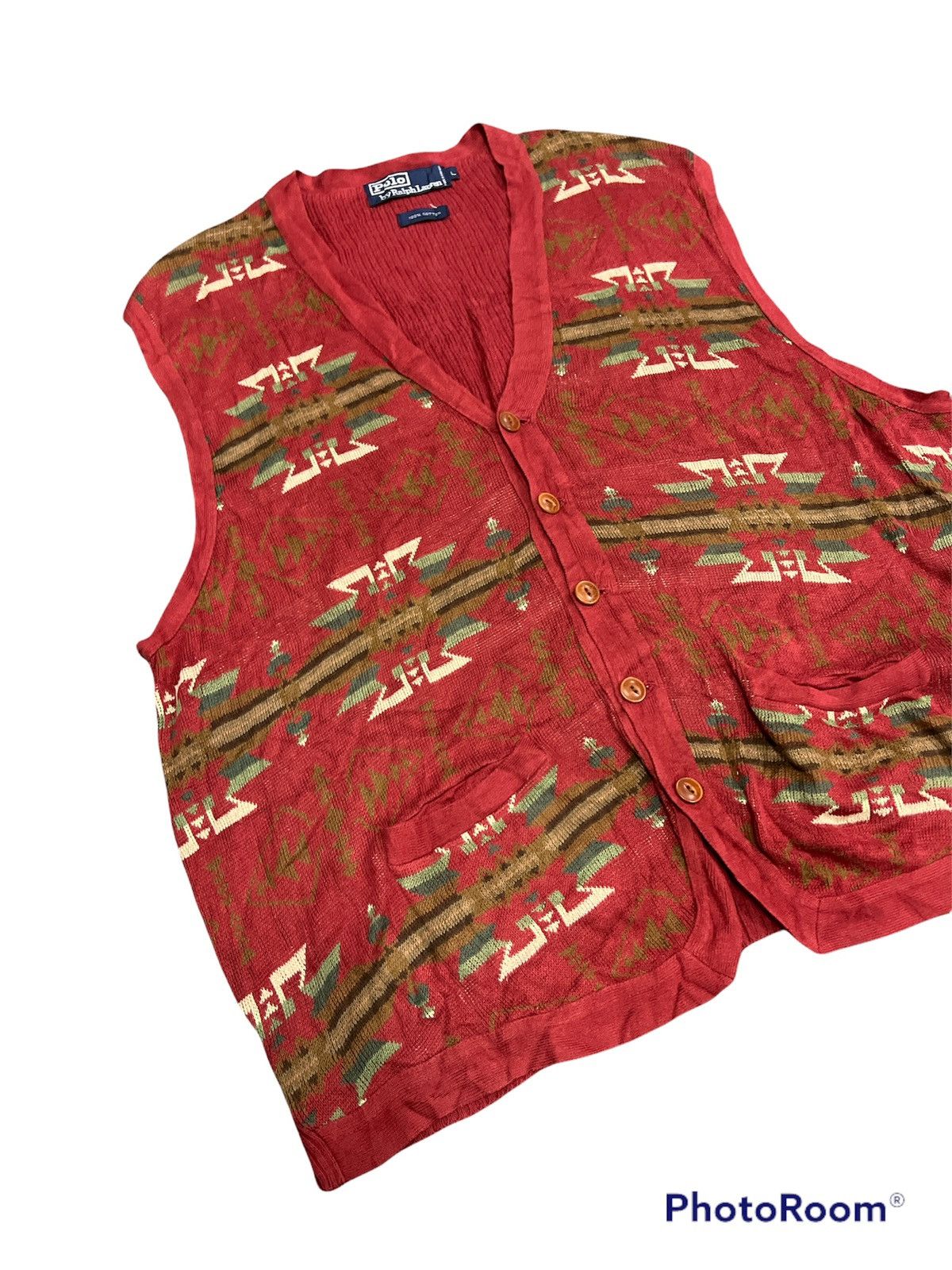 Polo Ralph Lauren Polo Ralph Lauren Navajo Motif Cardigan Sleeveless Size US L / EU 52-54 / 3 - 3 Thumbnail