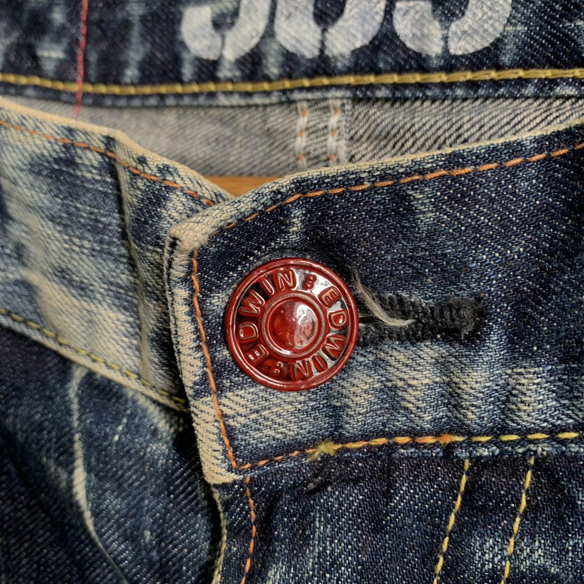 Edwin Edwin Blue Trip 503 TRASHED Denim Jeans Size US 31 - 5 Thumbnail