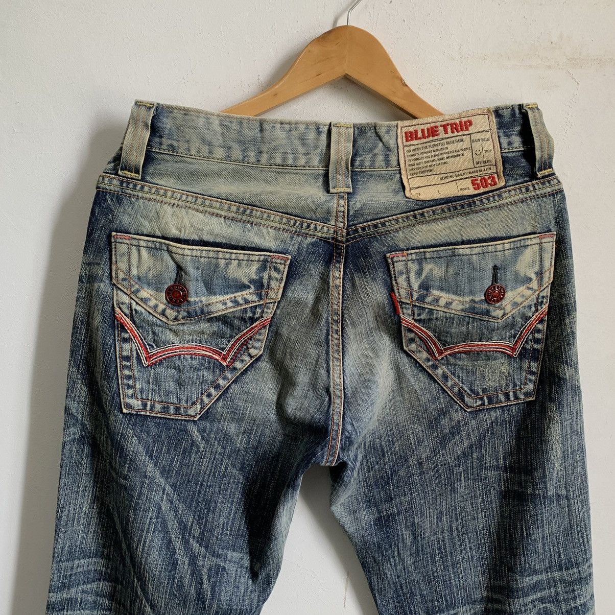 Edwin Edwin Blue Trip 503 TRASHED Denim Jeans Size US 31 - 8 Thumbnail