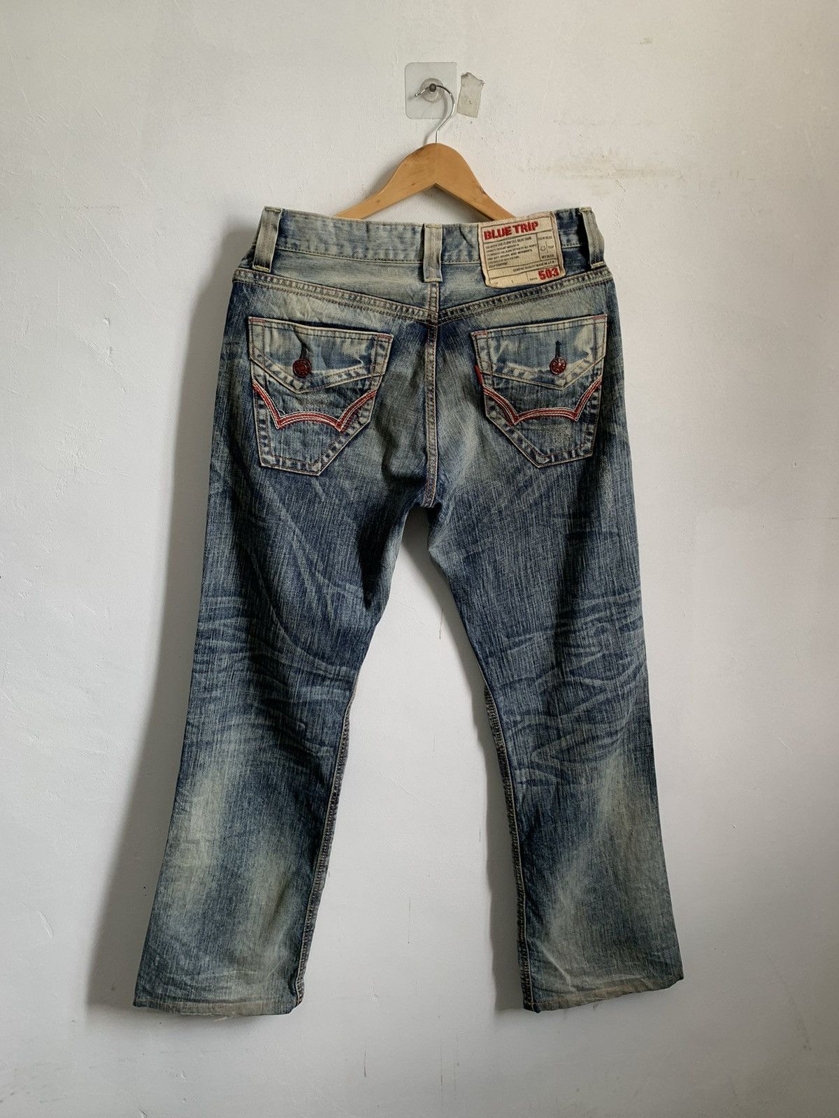 Edwin Edwin Blue Trip 503 TRASHED Denim Jeans Size US 31 - 2 Thumbnail