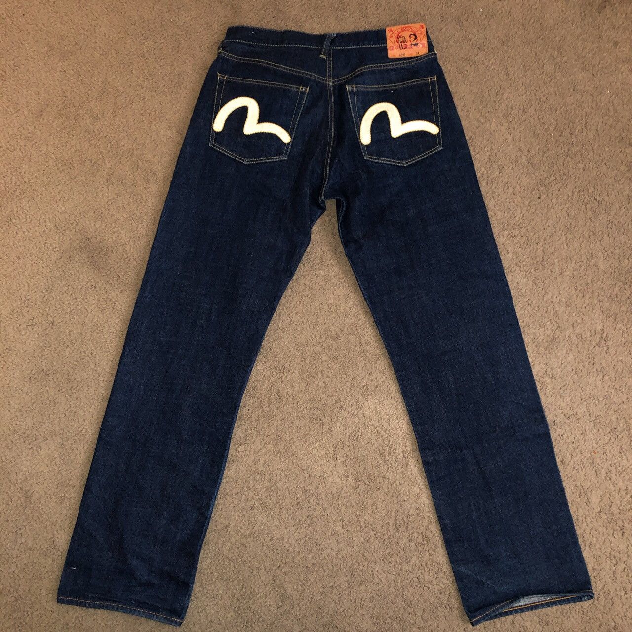 Vintage 2000s Evisu Embossed Double Gull Japanese Denim Jeans Size W30