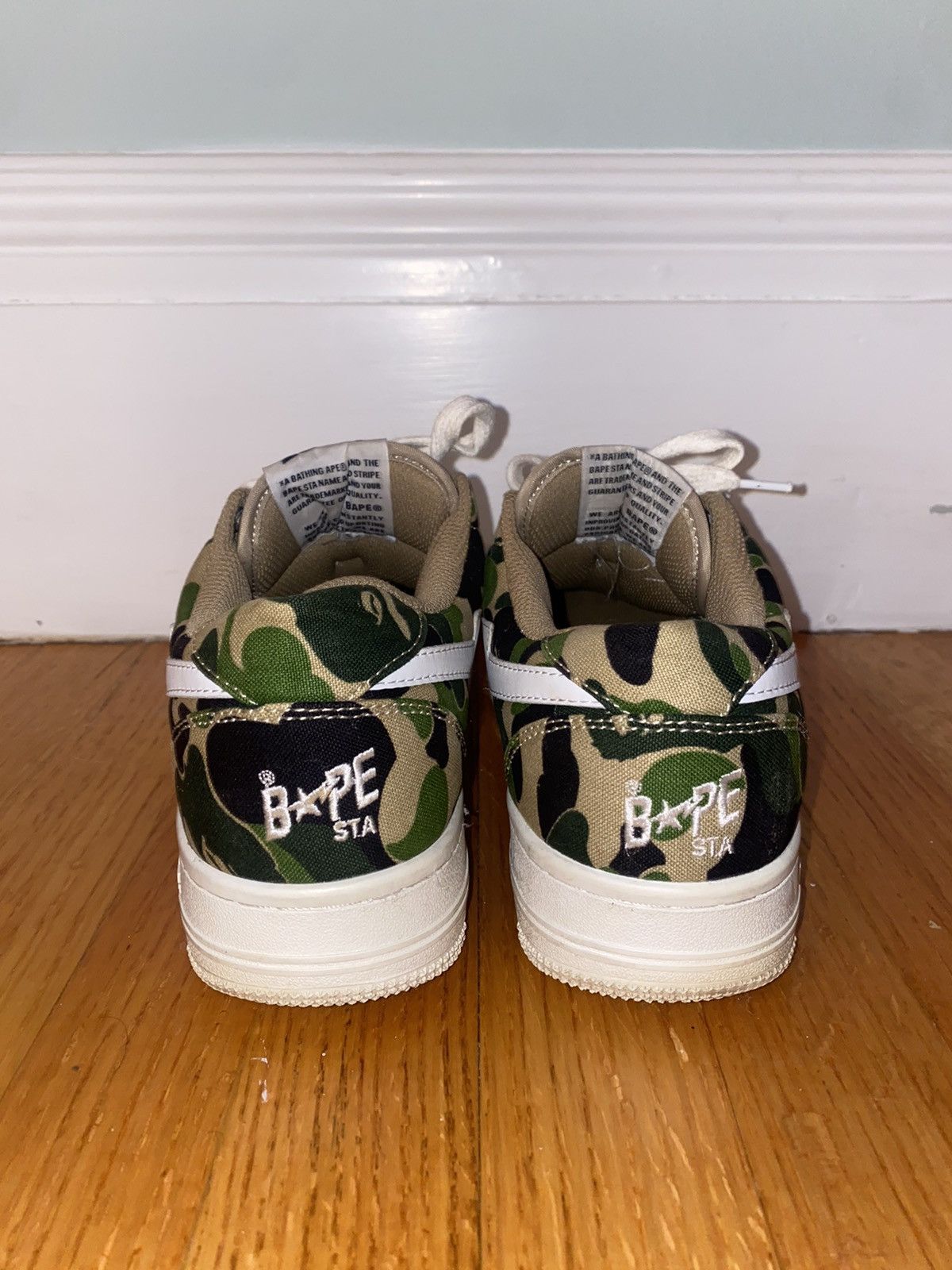 Bape A Bathing Ape Green Camo Bapesta’s Lows Size US 8.5 / EU 41-42 - 4 Thumbnail