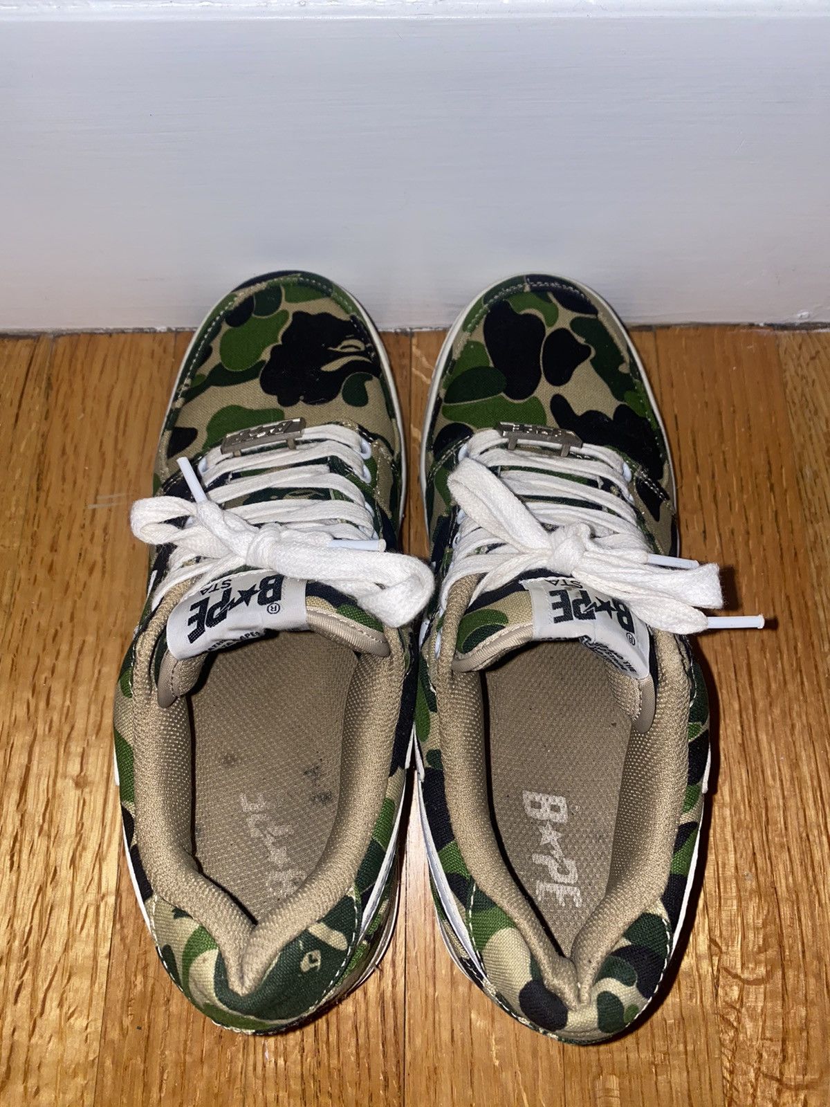 Bape A Bathing Ape Green Camo Bapesta’s Lows Size US 8.5 / EU 41-42 - 6 Thumbnail