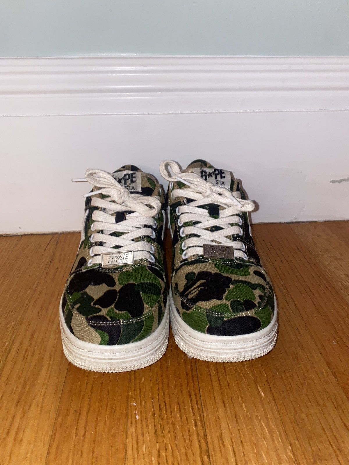 Bape A Bathing Ape Green Camo Bapesta’s Lows Size US 8.5 / EU 41-42 - 7 Thumbnail