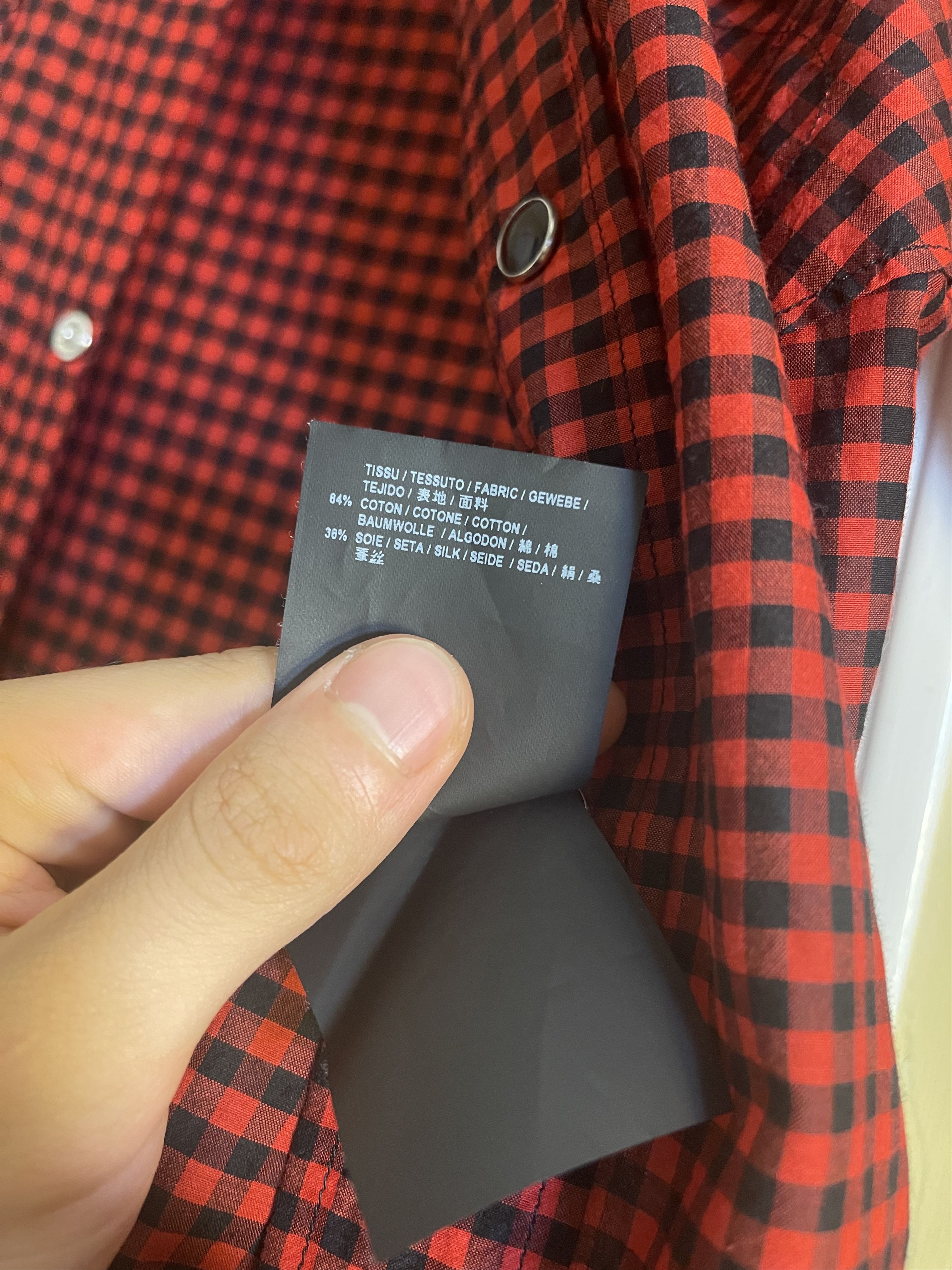 Rare SL Hedi 2015 cotton / silk checked western flannel