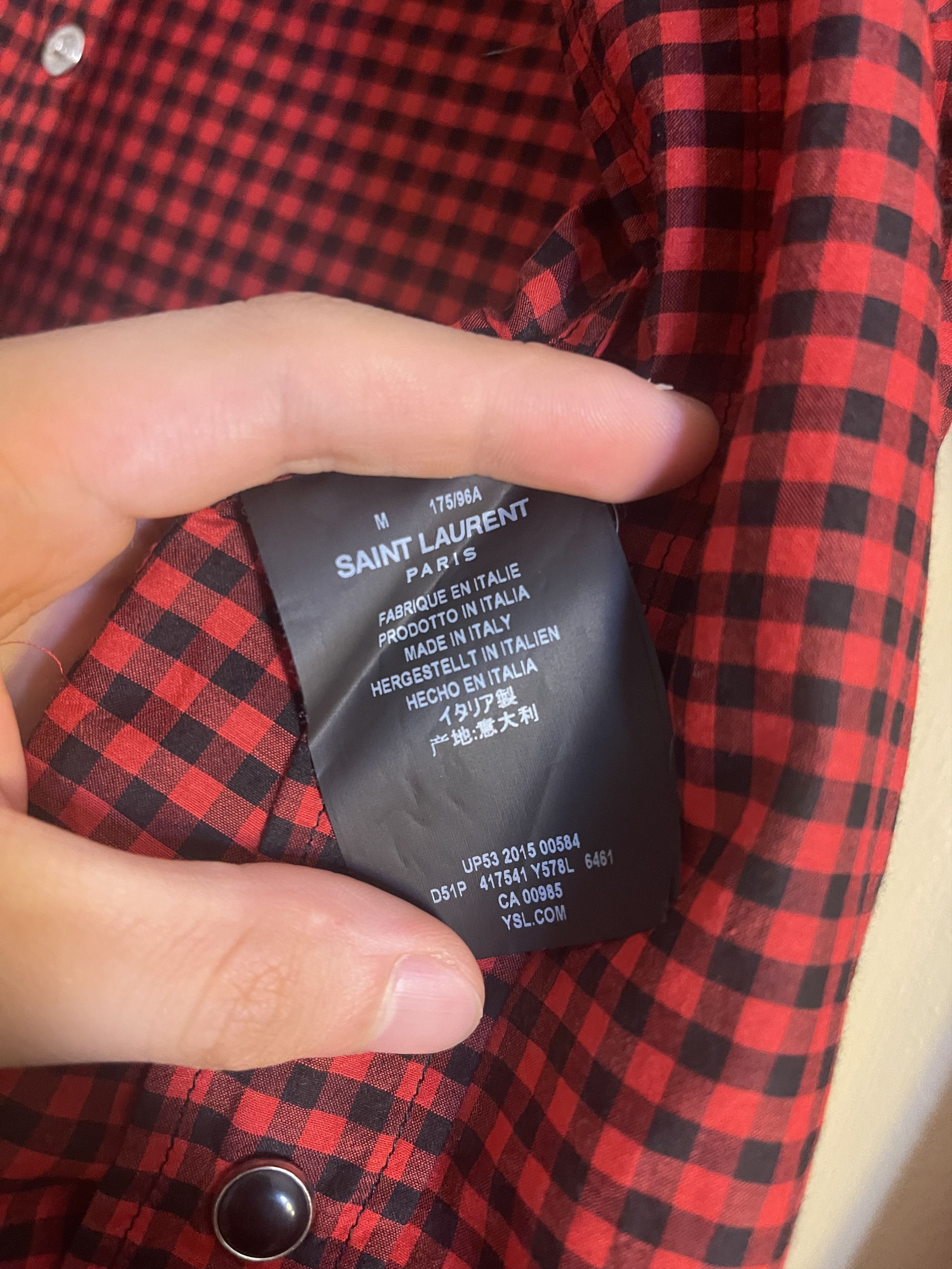 Rare SL Hedi 2015 cotton / silk checked western flannel